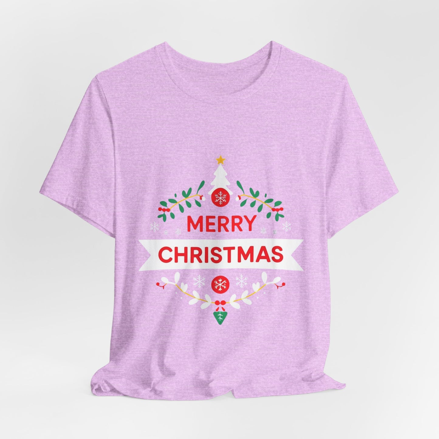 Merry Christmas Unisex Tee, Holiday T-Shirt, Festive Short Sleeve Shirt, Christmas Gift, Seasonal Apparel