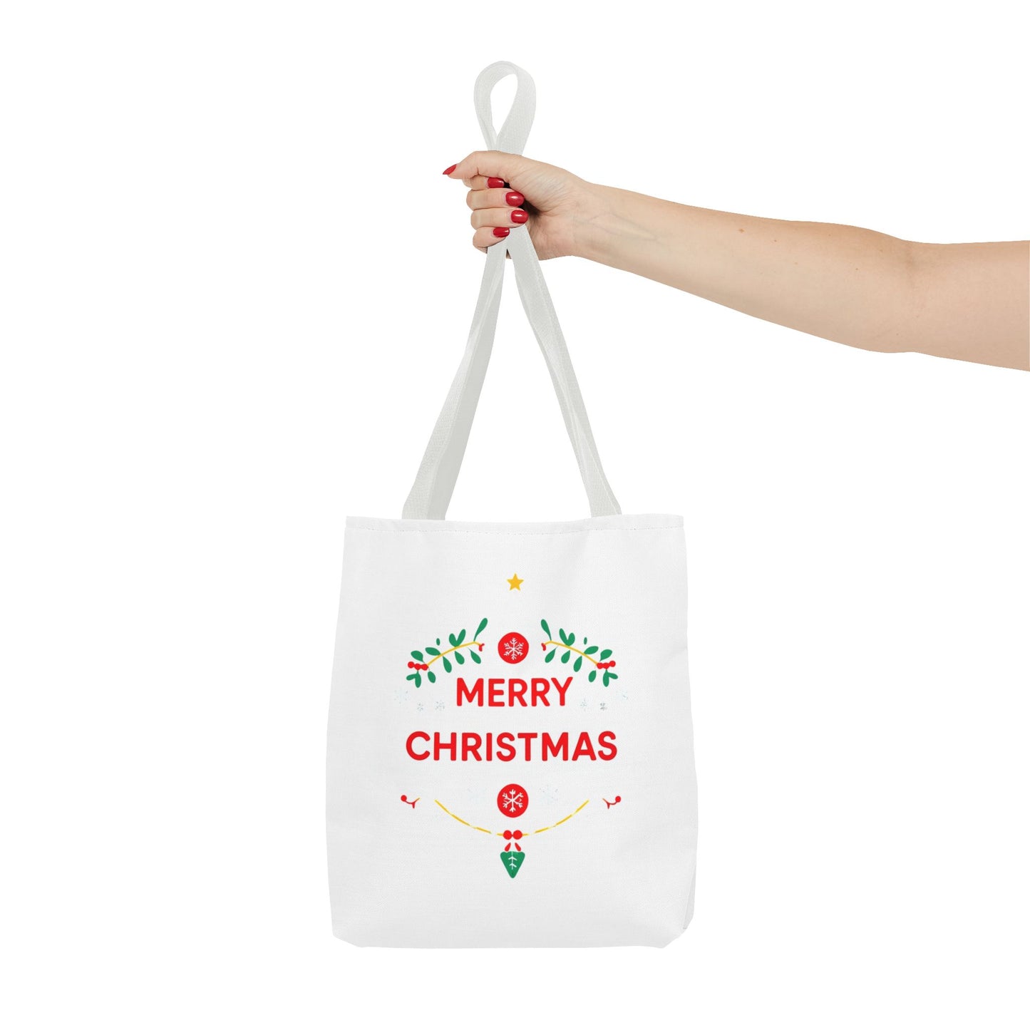 Christmas Tote Bag, Holiday Shopping Bag, Merry Christmas Gift, Seasonal Reusable Bag, Merry & Bright Tote ( customize available)