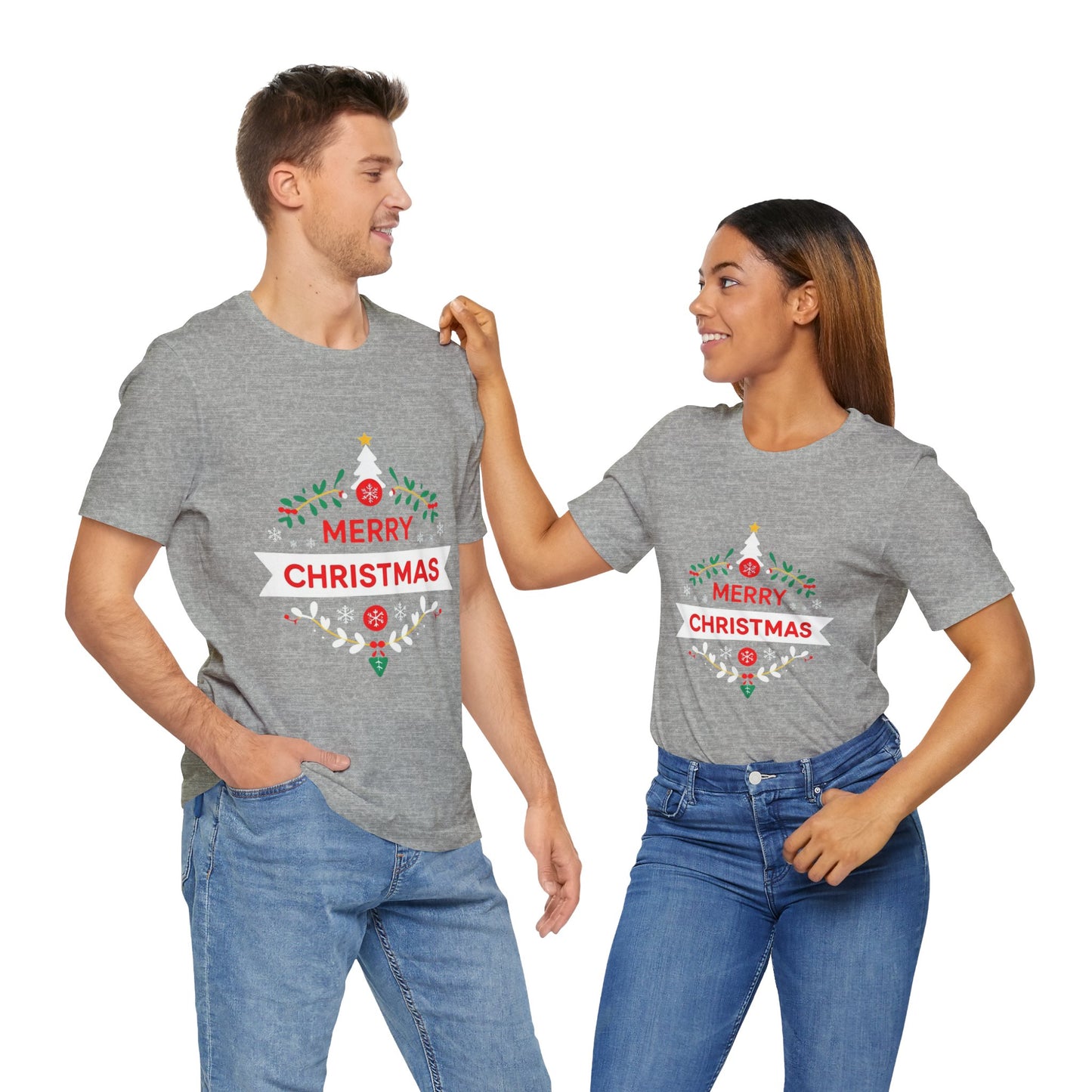 Merry Christmas Unisex Tee, Holiday T-Shirt, Festive Short Sleeve Shirt, Christmas Gift, Seasonal Apparel