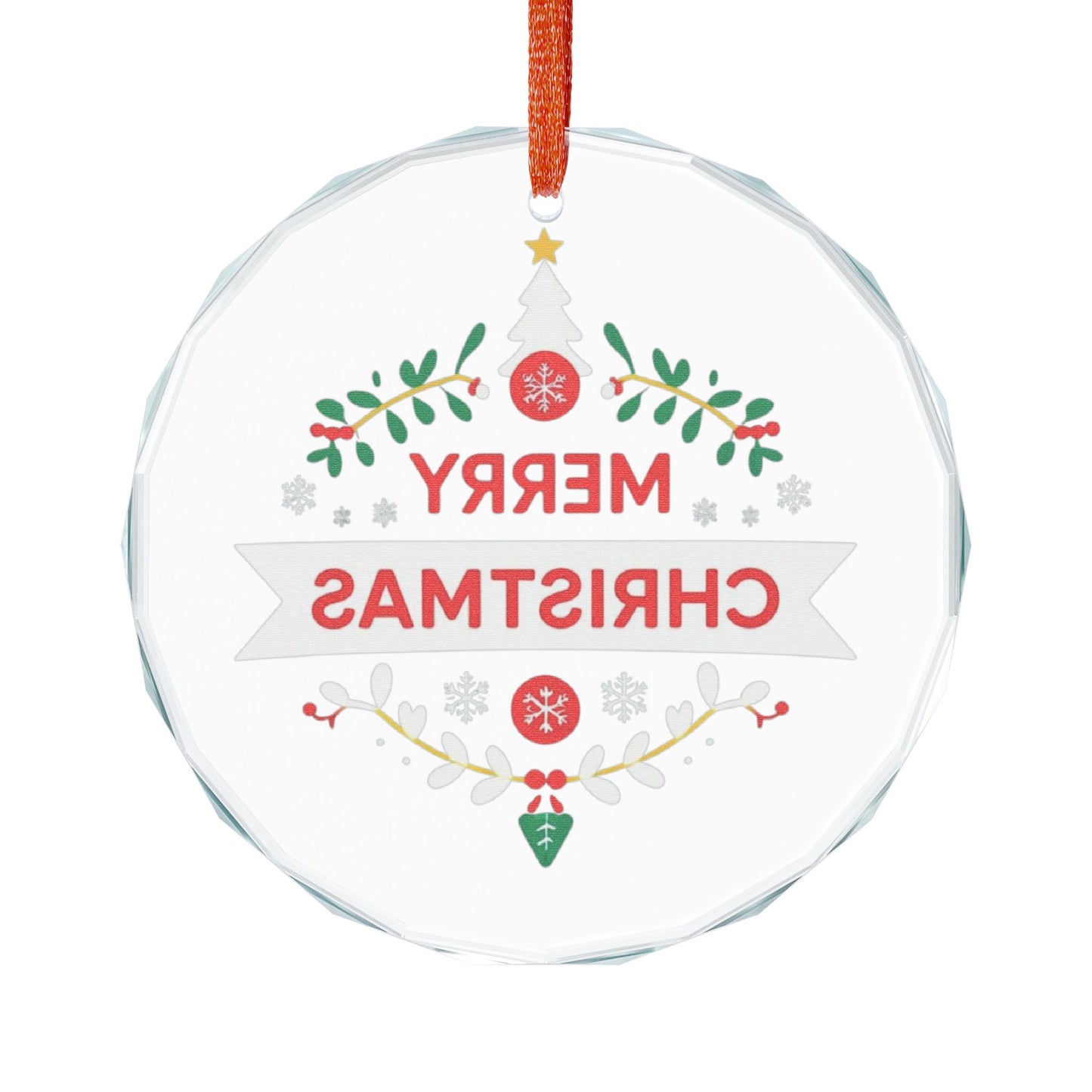 Crystal Glass Ornament - Heart-Shaped Holiday Decor, Merry Christmas Decoration, Holiday Gift, Keepsake, Tree Ornament