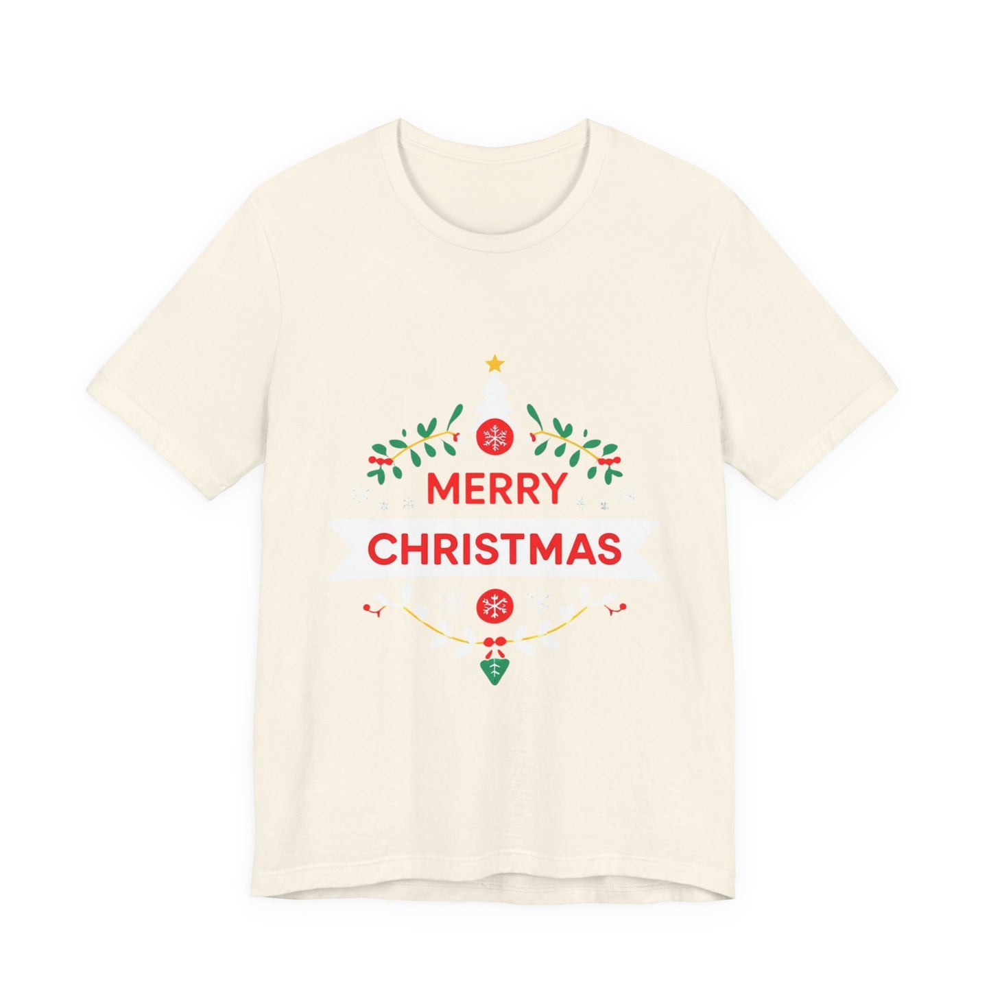 Merry Christmas Unisex Tee, Holiday T-Shirt, Festive Short Sleeve Shirt, Christmas Gift, Seasonal Apparel