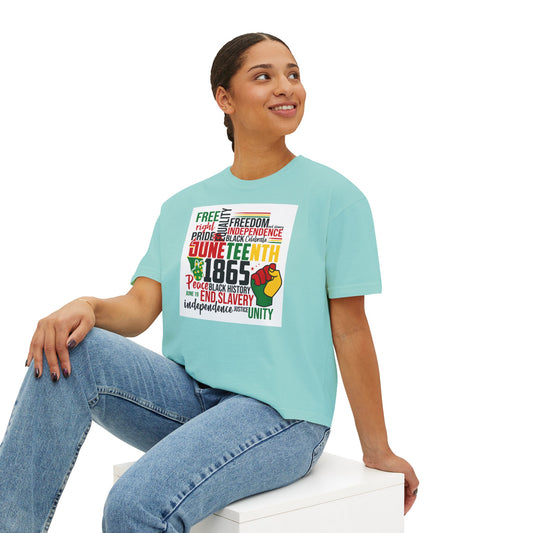 Juneteenth Boxy Tee, Women's Equality T-Shirt, LGBTQ Pride Top, Black History Month Shirt, Freedom and Unity Apparel, Celebratory [...]