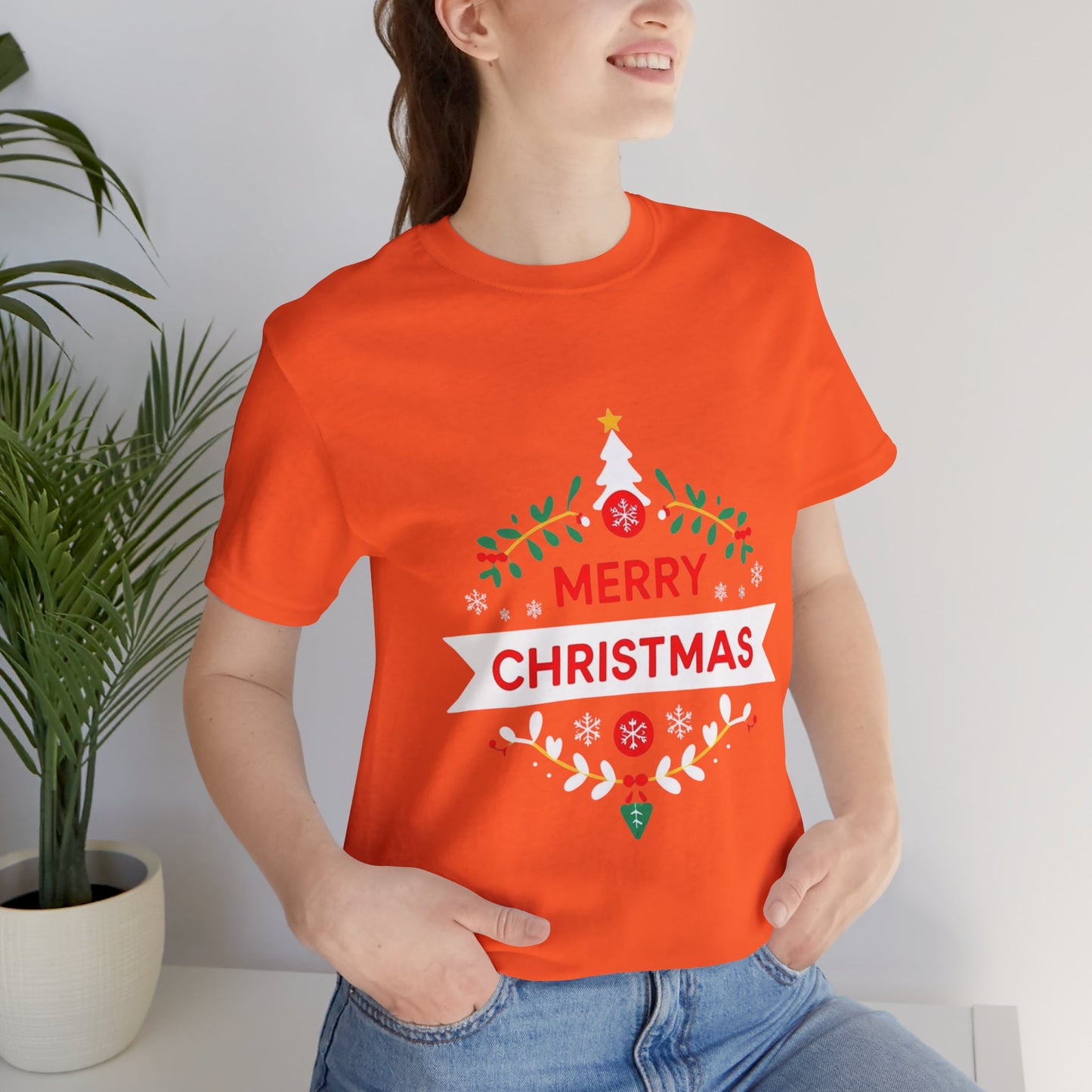 Merry Christmas Unisex Tee, Holiday T-Shirt, Festive Short Sleeve Shirt, Christmas Gift, Seasonal Apparel