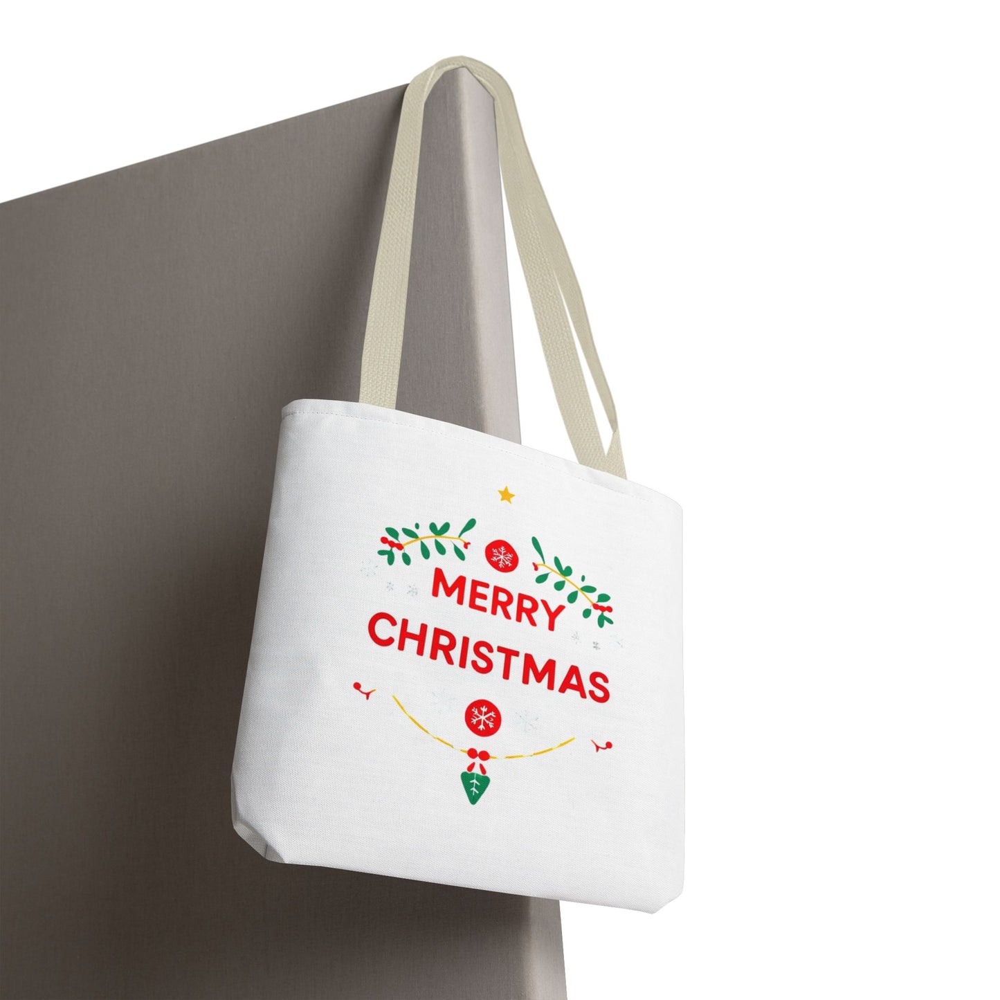 Christmas Tote Bag, Holiday Shopping Bag, Merry Christmas Gift, Seasonal Reusable Bag, Merry & Bright Tote ( customize available)