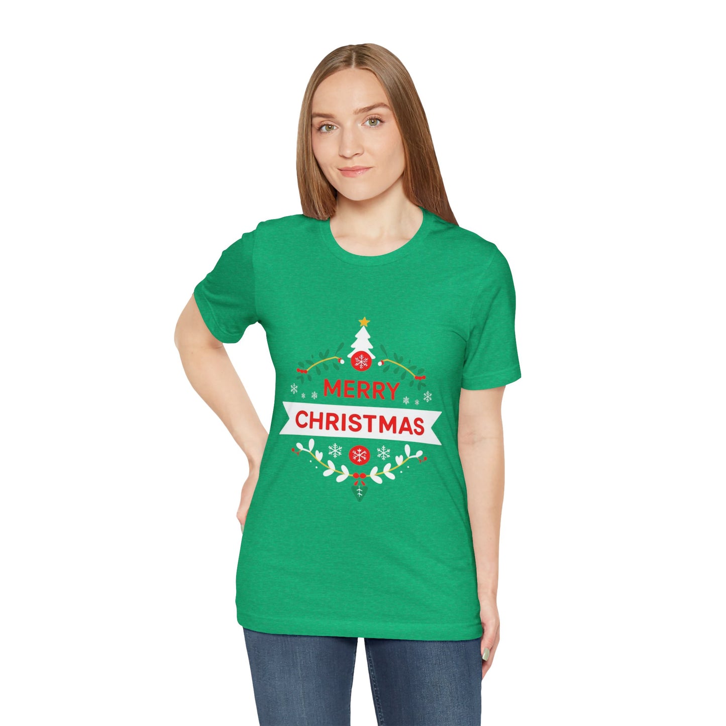 Merry Christmas Unisex Tee, Holiday T-Shirt, Festive Short Sleeve Shirt, Christmas Gift, Seasonal Apparel