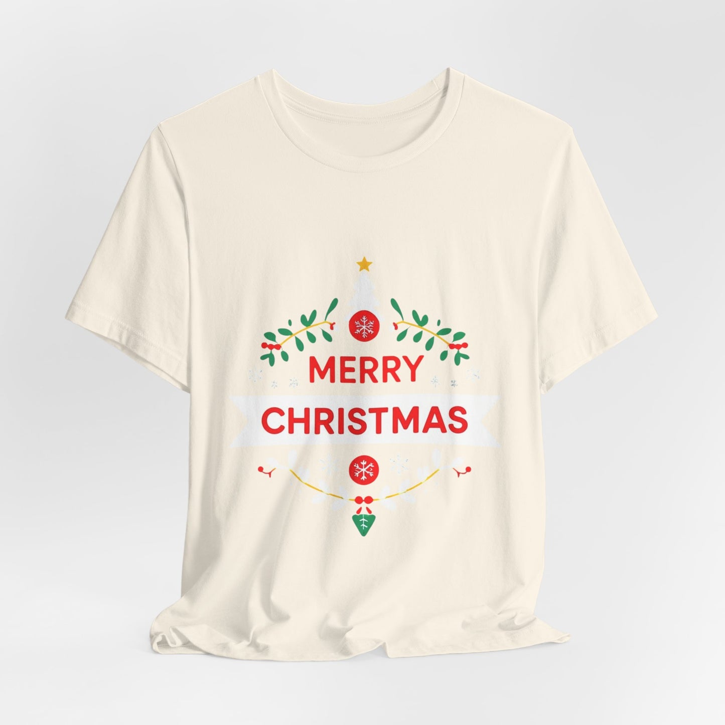 Merry Christmas Unisex Tee, Holiday T-Shirt, Festive Short Sleeve Shirt, Christmas Gift, Seasonal Apparel