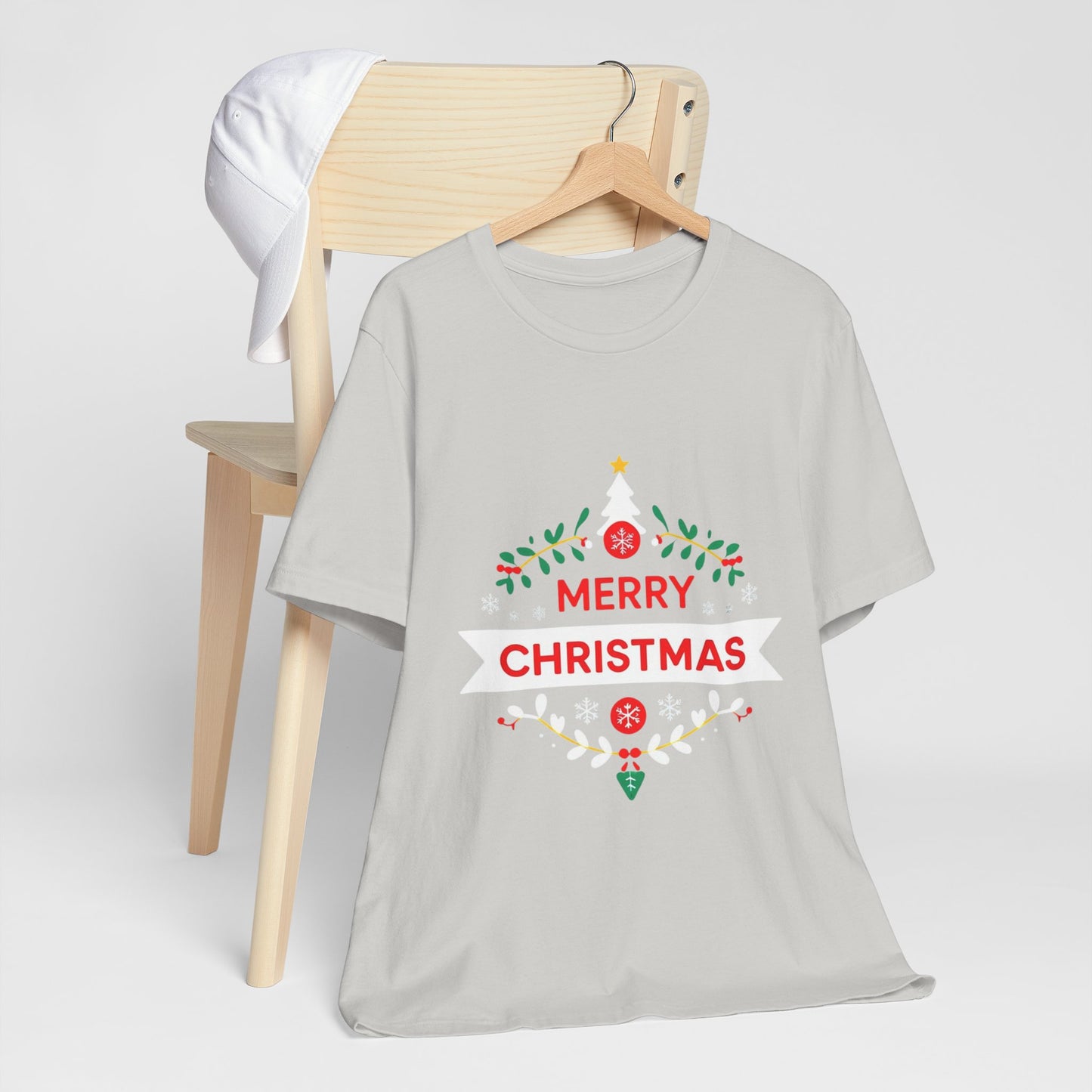 Merry Christmas Unisex Tee, Holiday T-Shirt, Festive Short Sleeve Shirt, Christmas Gift, Seasonal Apparel