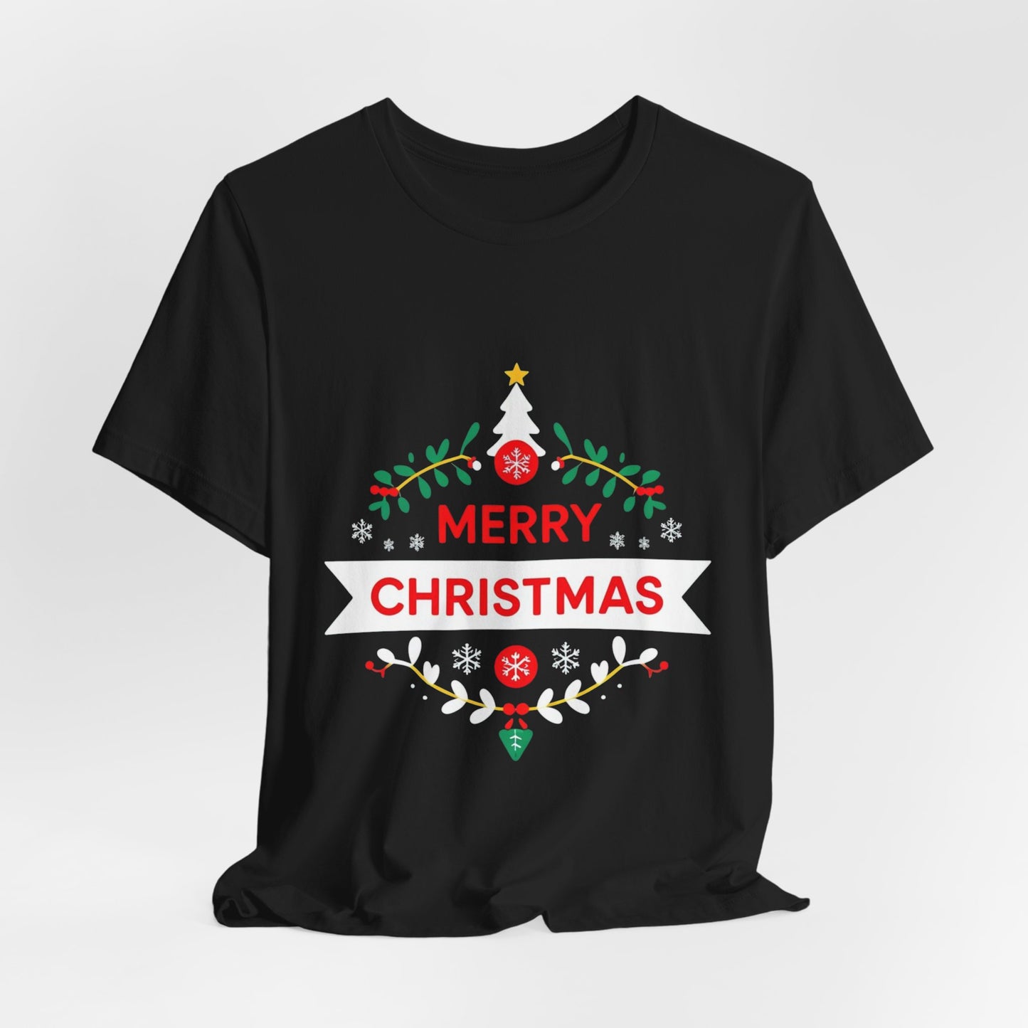 Merry Christmas Unisex Tee, Holiday T-Shirt, Festive Short Sleeve Shirt, Christmas Gift, Seasonal Apparel