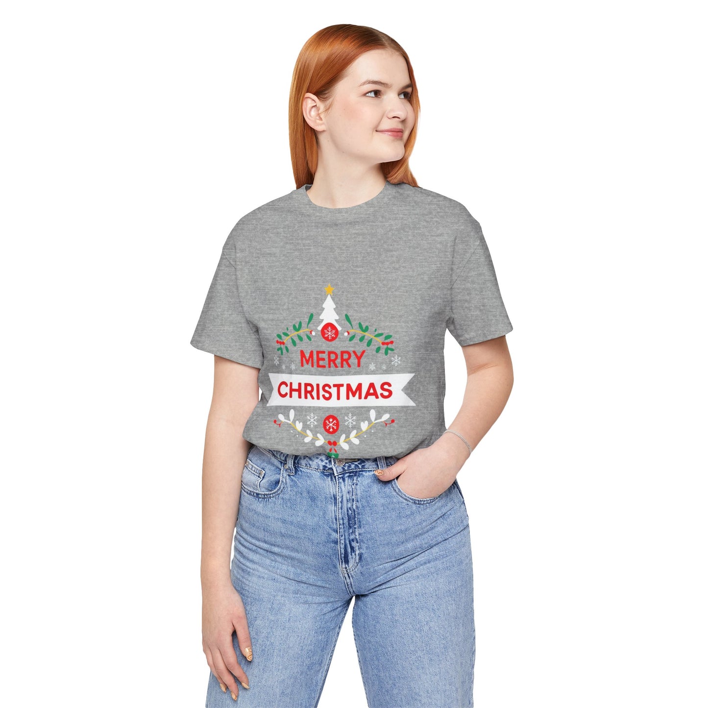 Merry Christmas Unisex Tee, Holiday T-Shirt, Festive Short Sleeve Shirt, Christmas Gift, Seasonal Apparel