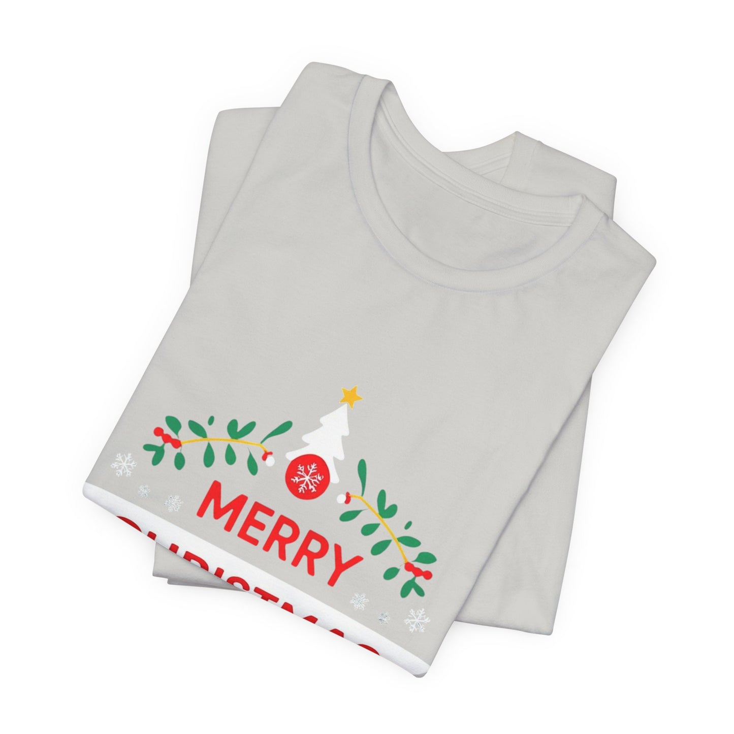 Merry Christmas Unisex Tee, Holiday T-Shirt, Festive Short Sleeve Shirt, Christmas Gift, Seasonal Apparel
