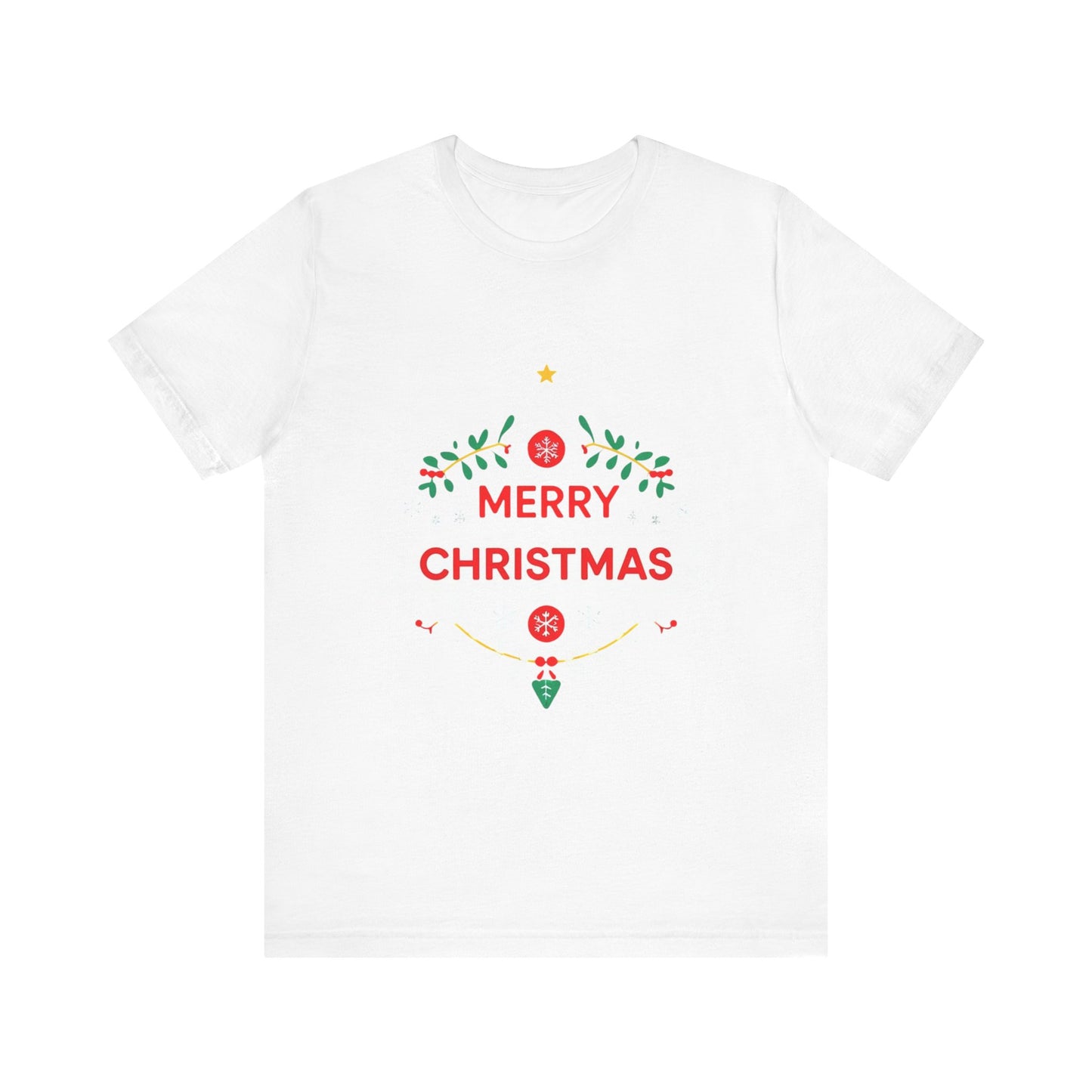 Merry Christmas Unisex Tee, Holiday T-Shirt, Festive Short Sleeve Shirt, Christmas Gift, Seasonal Apparel