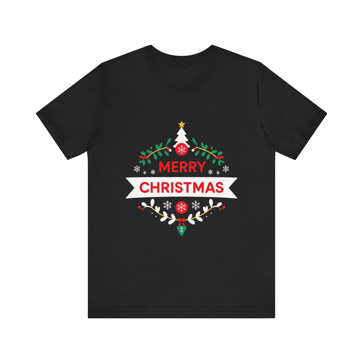Merry Christmas Unisex Tee, Holiday T-Shirt, Festive Short Sleeve Shirt, Christmas Gift, Seasonal Apparel