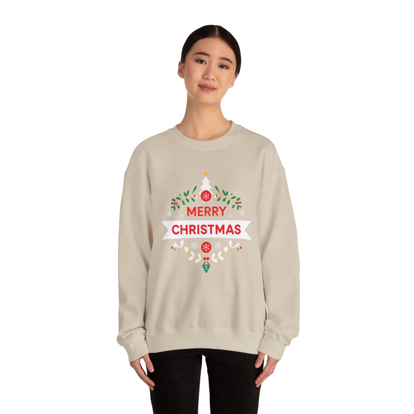 Merry Christmas Unisex Crewneck Sweatshirt, Holiday Sweater, Christmas Gift, Cozy Crewneck, Winter Fashion