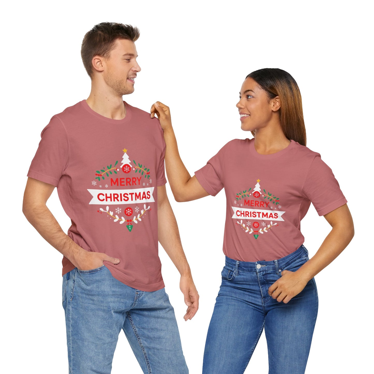 Merry Christmas Unisex Tee, Holiday T-Shirt, Festive Short Sleeve Shirt, Christmas Gift, Seasonal Apparel