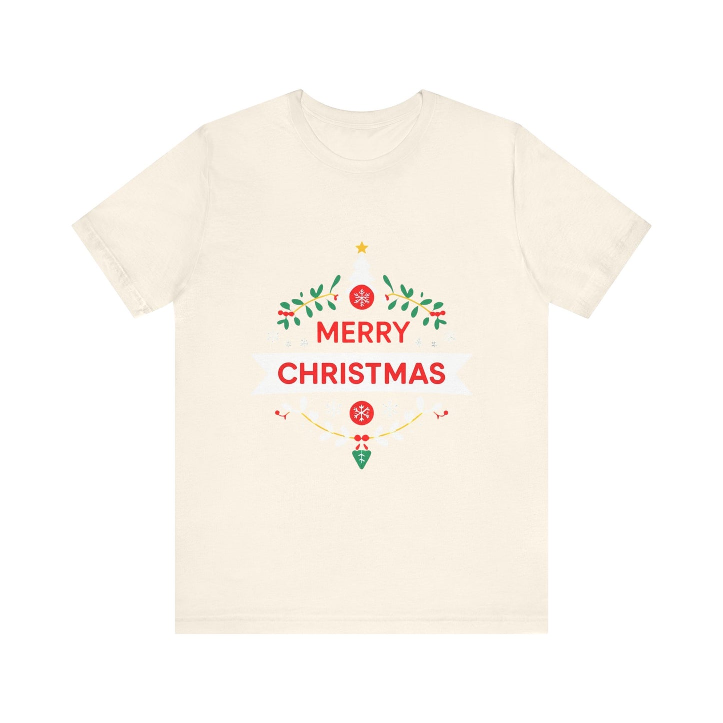 Merry Christmas Unisex Tee, Holiday T-Shirt, Festive Short Sleeve Shirt, Christmas Gift, Seasonal Apparel