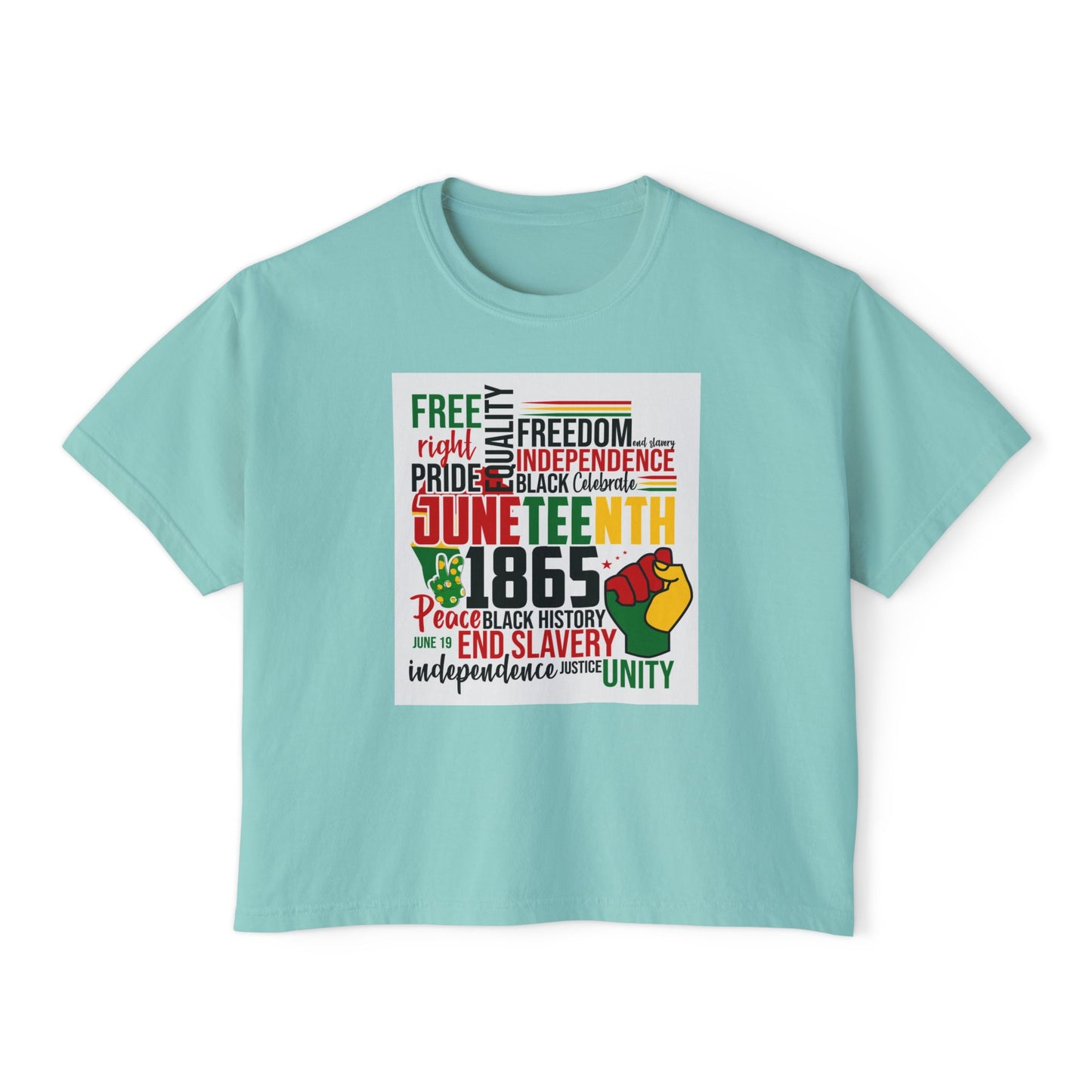 Juneteenth Boxy Tee, Women's Equality T-Shirt, LGBTQ Pride Top, Black History Month Shirt, Freedom and Unity Apparel, Celebratory [...]