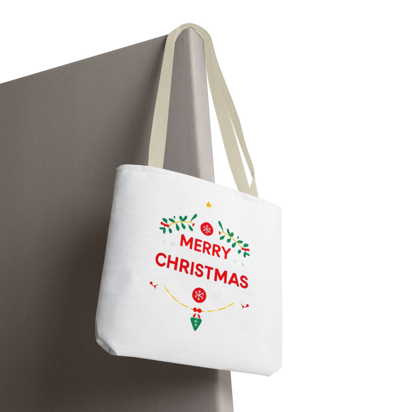 Christmas Tote Bag, Holiday Shopping Bag, Merry Christmas Gift, Seasonal Reusable Bag, Merry & Bright Tote ( customize available)