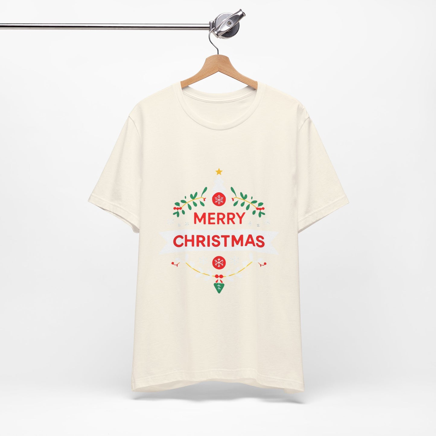 Merry Christmas Unisex Tee, Holiday T-Shirt, Festive Short Sleeve Shirt, Christmas Gift, Seasonal Apparel