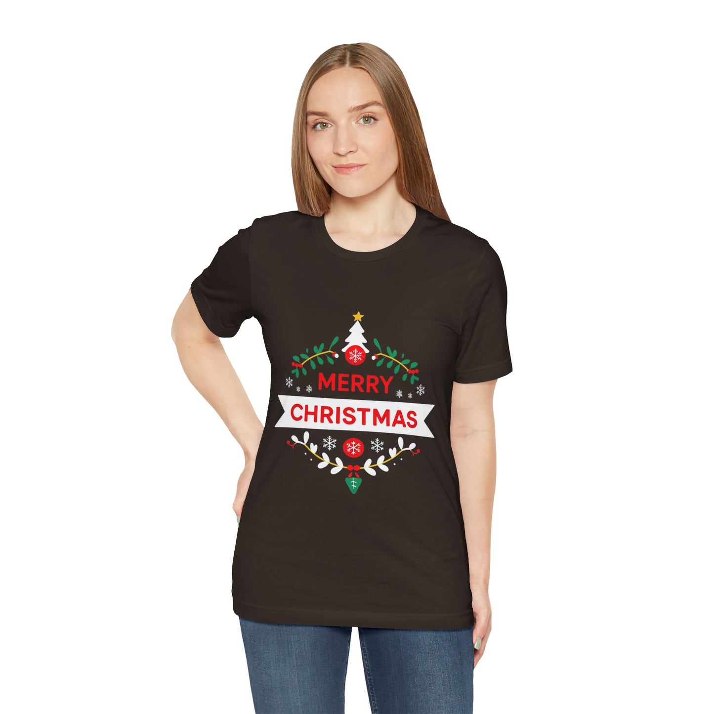 Merry Christmas Unisex Tee, Holiday T-Shirt, Festive Short Sleeve Shirt, Christmas Gift, Seasonal Apparel