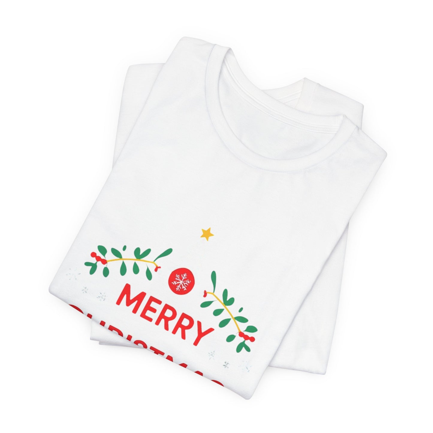 Merry Christmas Unisex Tee, Holiday T-Shirt, Festive Short Sleeve Shirt, Christmas Gift, Seasonal Apparel