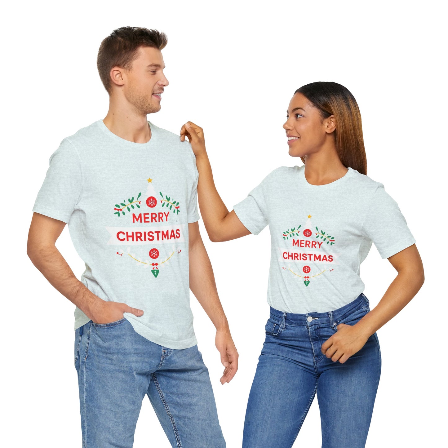 Merry Christmas Unisex Tee, Holiday T-Shirt, Festive Short Sleeve Shirt, Christmas Gift, Seasonal Apparel