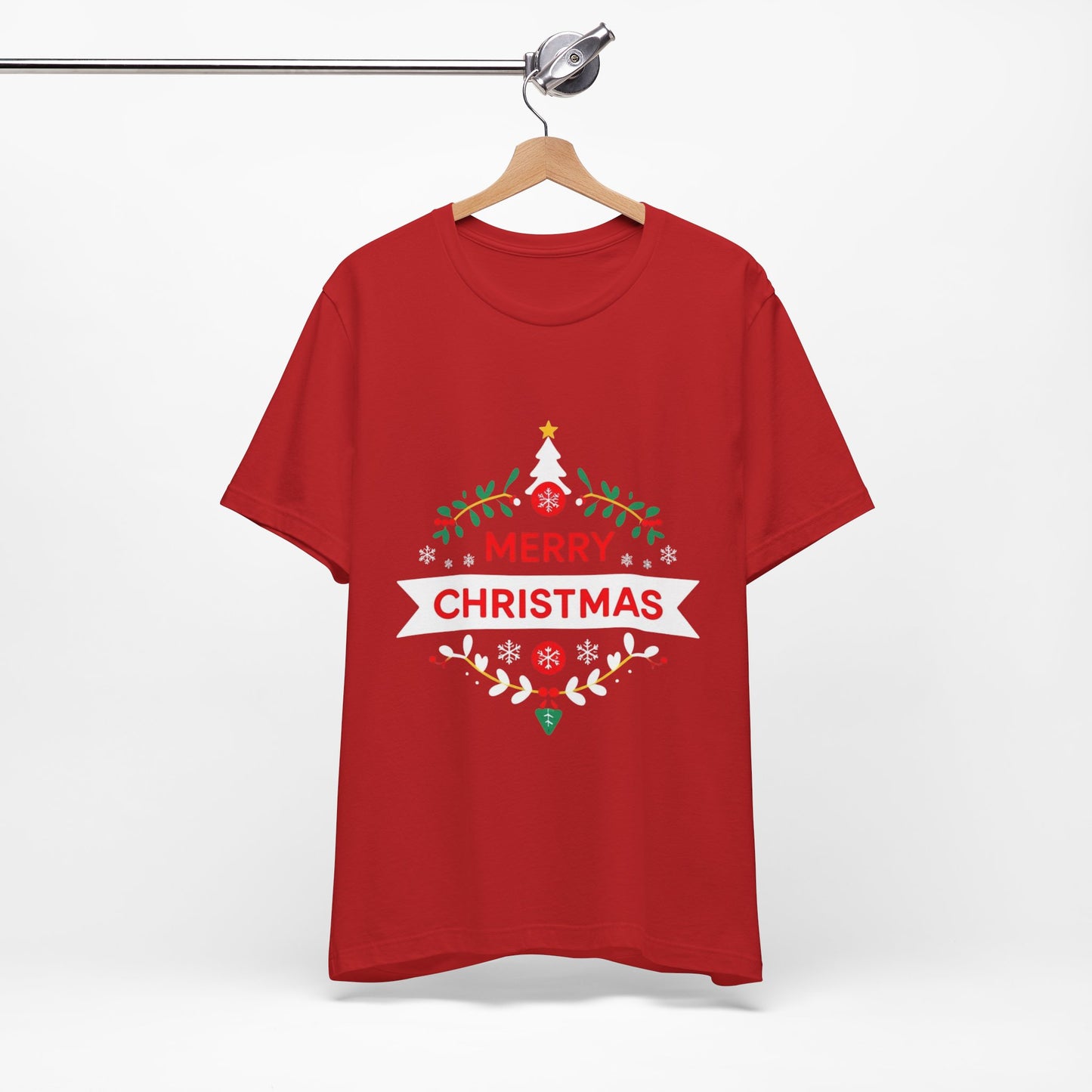Merry Christmas Unisex Tee, Holiday T-Shirt, Festive Short Sleeve Shirt, Christmas Gift, Seasonal Apparel