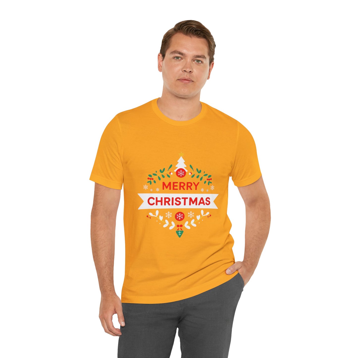 Merry Christmas Unisex Tee, Holiday T-Shirt, Festive Short Sleeve Shirt, Christmas Gift, Seasonal Apparel