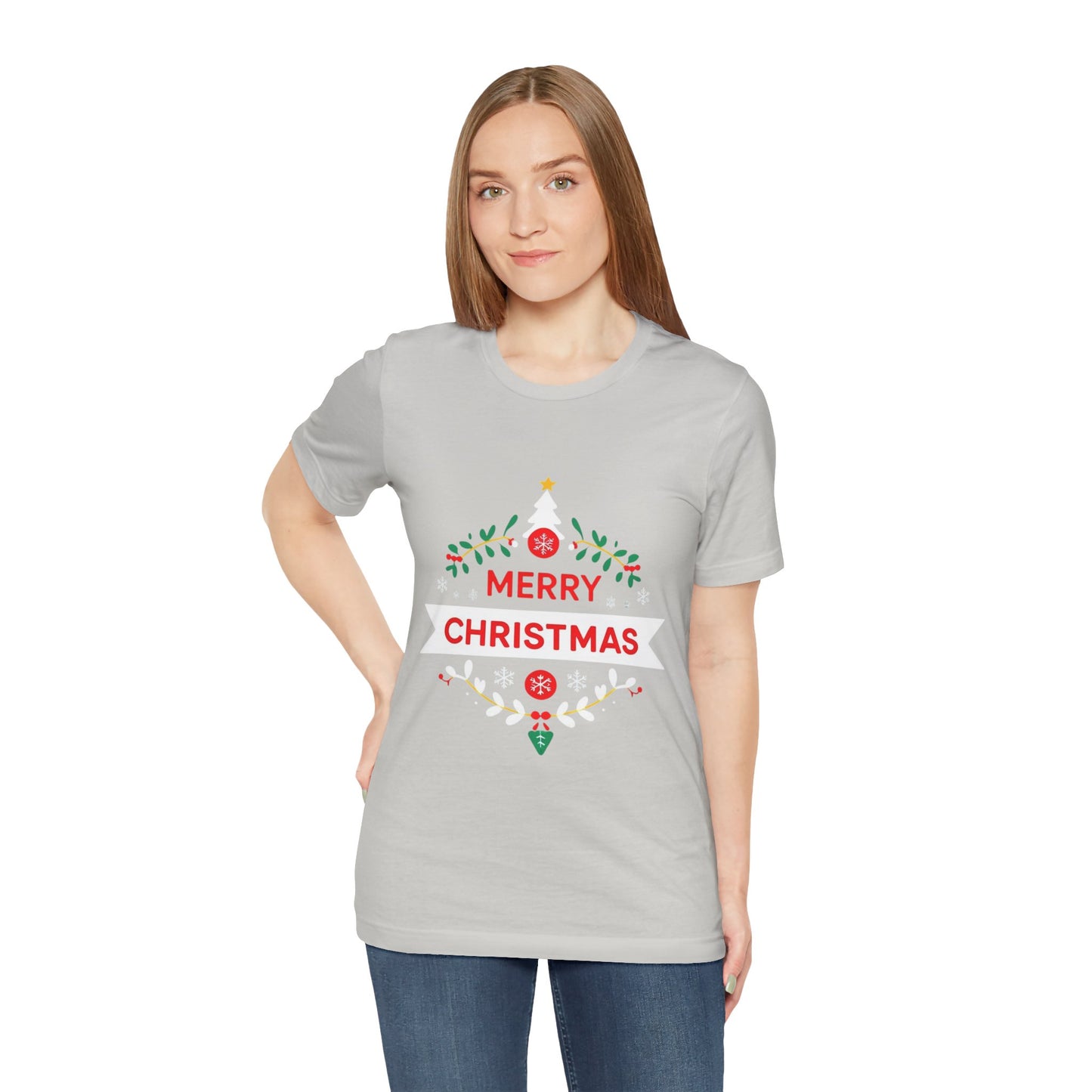 Merry Christmas Unisex Tee, Holiday T-Shirt, Festive Short Sleeve Shirt, Christmas Gift, Seasonal Apparel