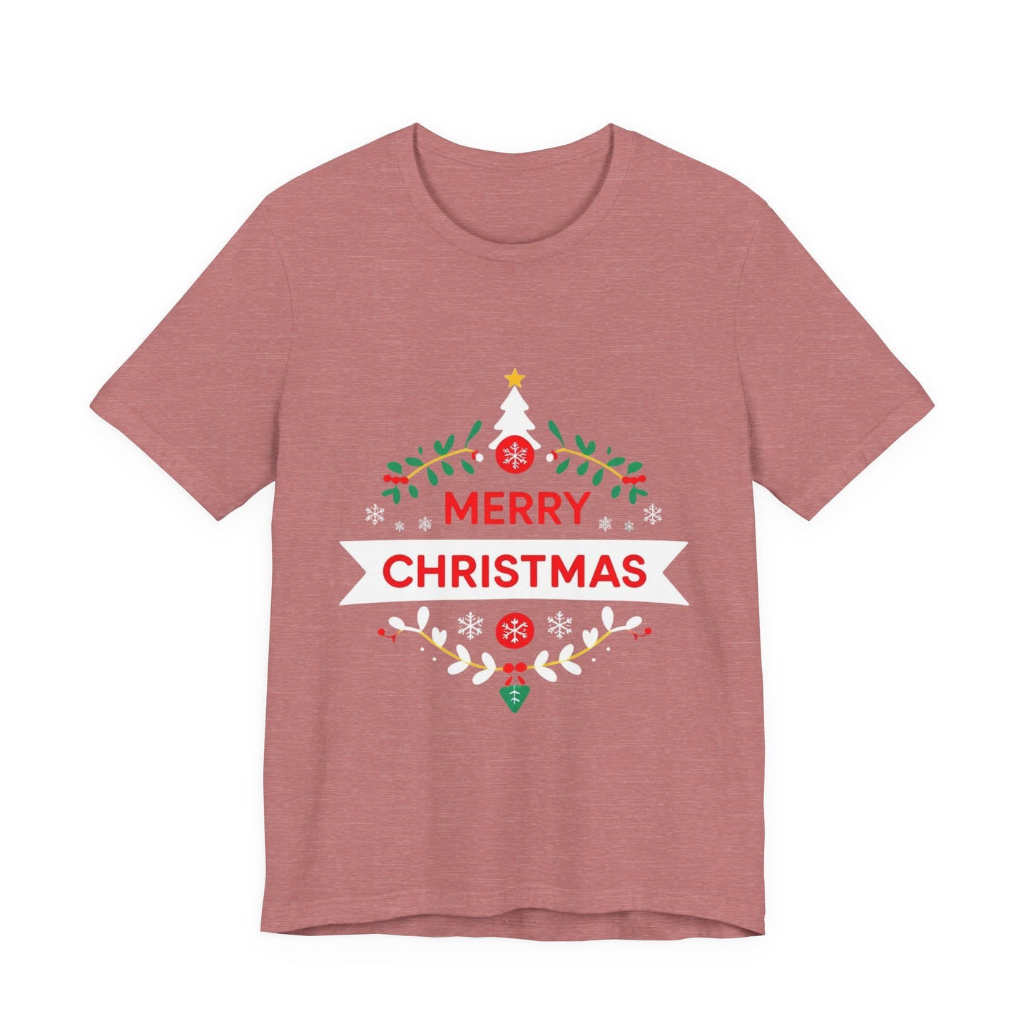 Merry Christmas Unisex Tee, Holiday T-Shirt, Festive Short Sleeve Shirt, Christmas Gift, Seasonal Apparel