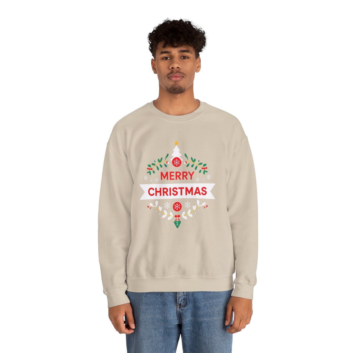 Merry Christmas Unisex Crewneck Sweatshirt, Holiday Sweater, Christmas Gift, Cozy Crewneck, Winter Fashion
