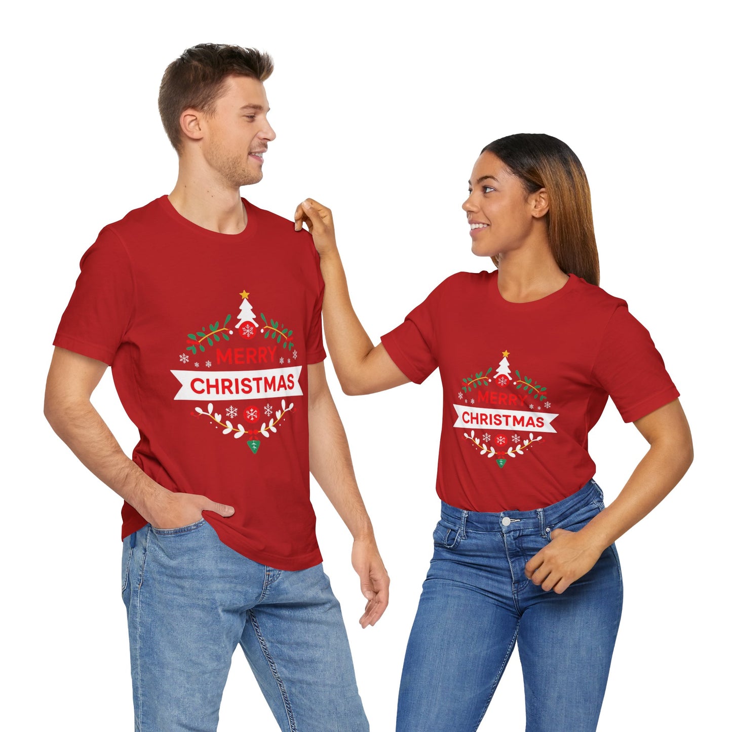 Merry Christmas Unisex Tee, Holiday T-Shirt, Festive Short Sleeve Shirt, Christmas Gift, Seasonal Apparel