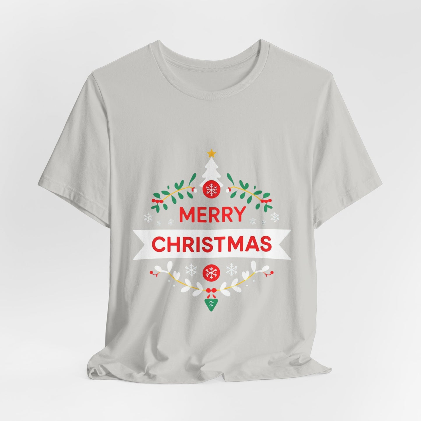 Merry Christmas Unisex Tee, Holiday T-Shirt, Festive Short Sleeve Shirt, Christmas Gift, Seasonal Apparel