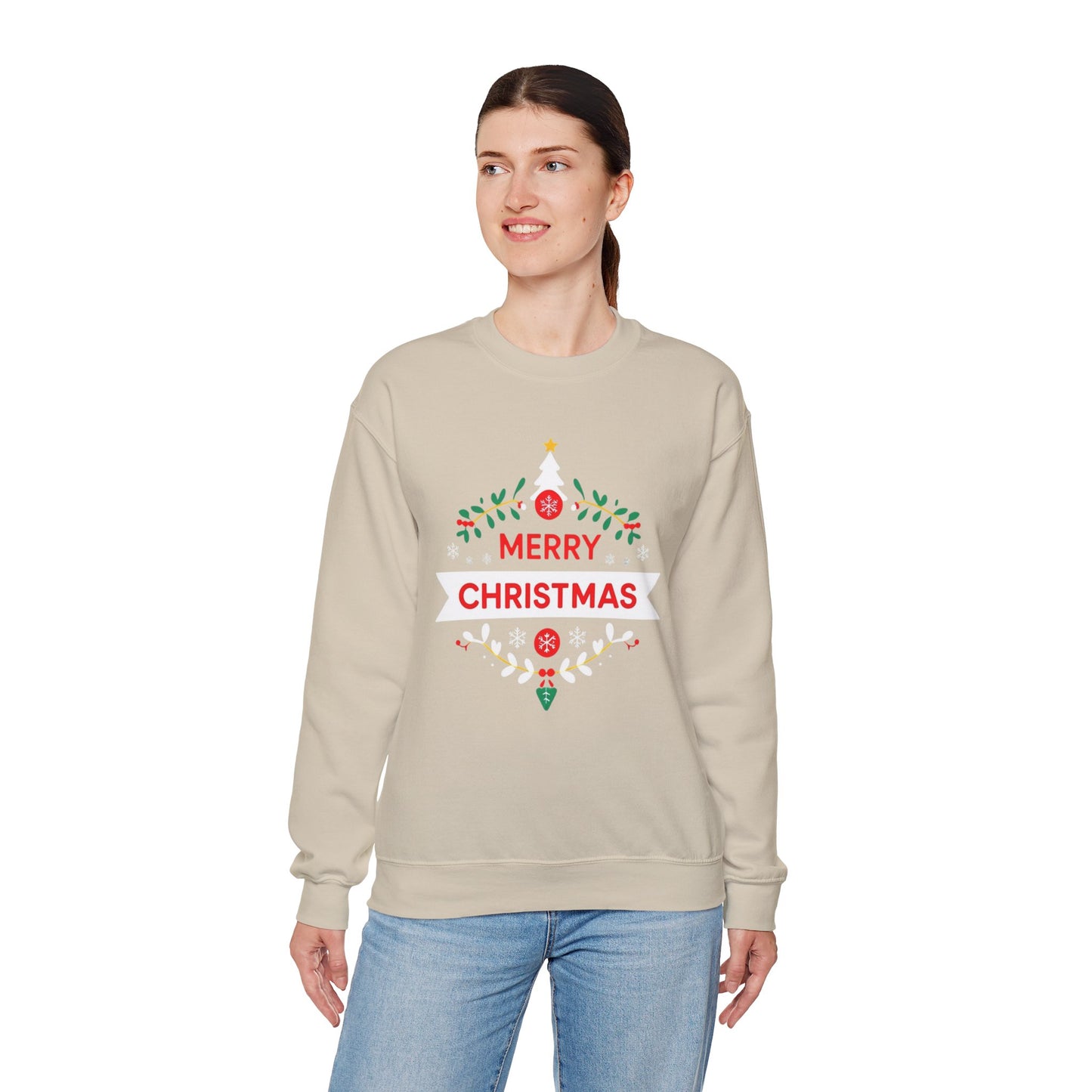 Merry Christmas Unisex Crewneck Sweatshirt, Holiday Sweater, Christmas Gift, Cozy Crewneck, Winter Fashion