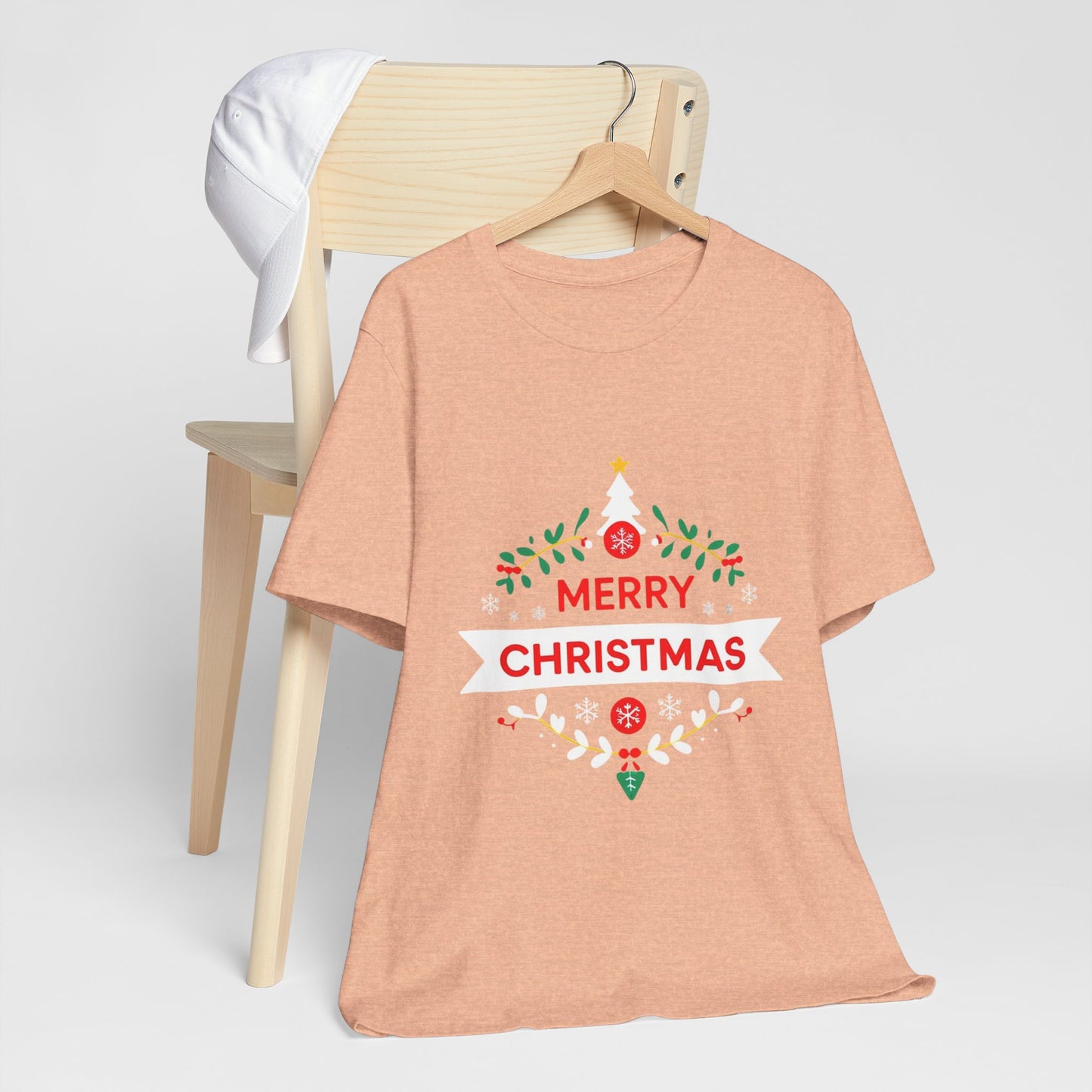 Merry Christmas Unisex Tee, Holiday T-Shirt, Festive Short Sleeve Shirt, Christmas Gift, Seasonal Apparel