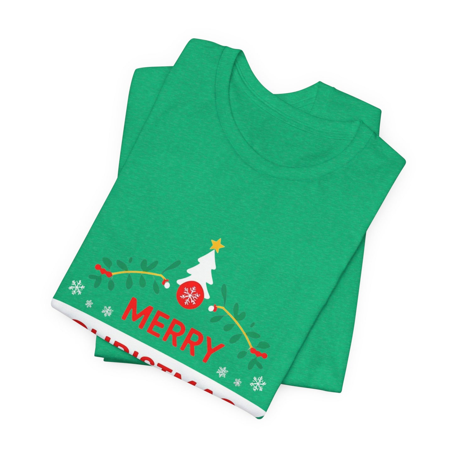 Merry Christmas Unisex Tee, Holiday T-Shirt, Festive Short Sleeve Shirt, Christmas Gift, Seasonal Apparel