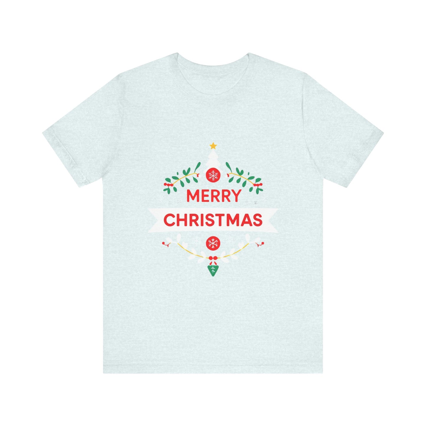 Merry Christmas Unisex Tee, Holiday T-Shirt, Festive Short Sleeve Shirt, Christmas Gift, Seasonal Apparel