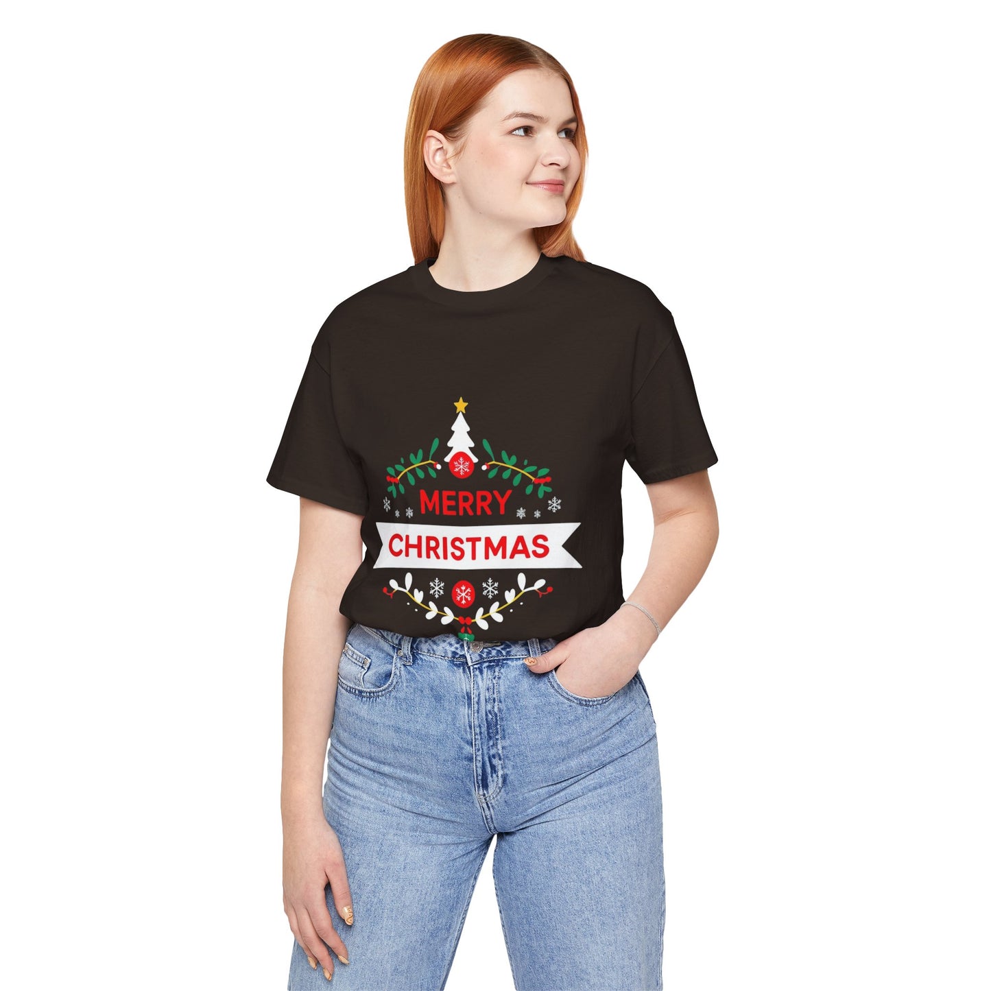 Merry Christmas Unisex Tee, Holiday T-Shirt, Festive Short Sleeve Shirt, Christmas Gift, Seasonal Apparel