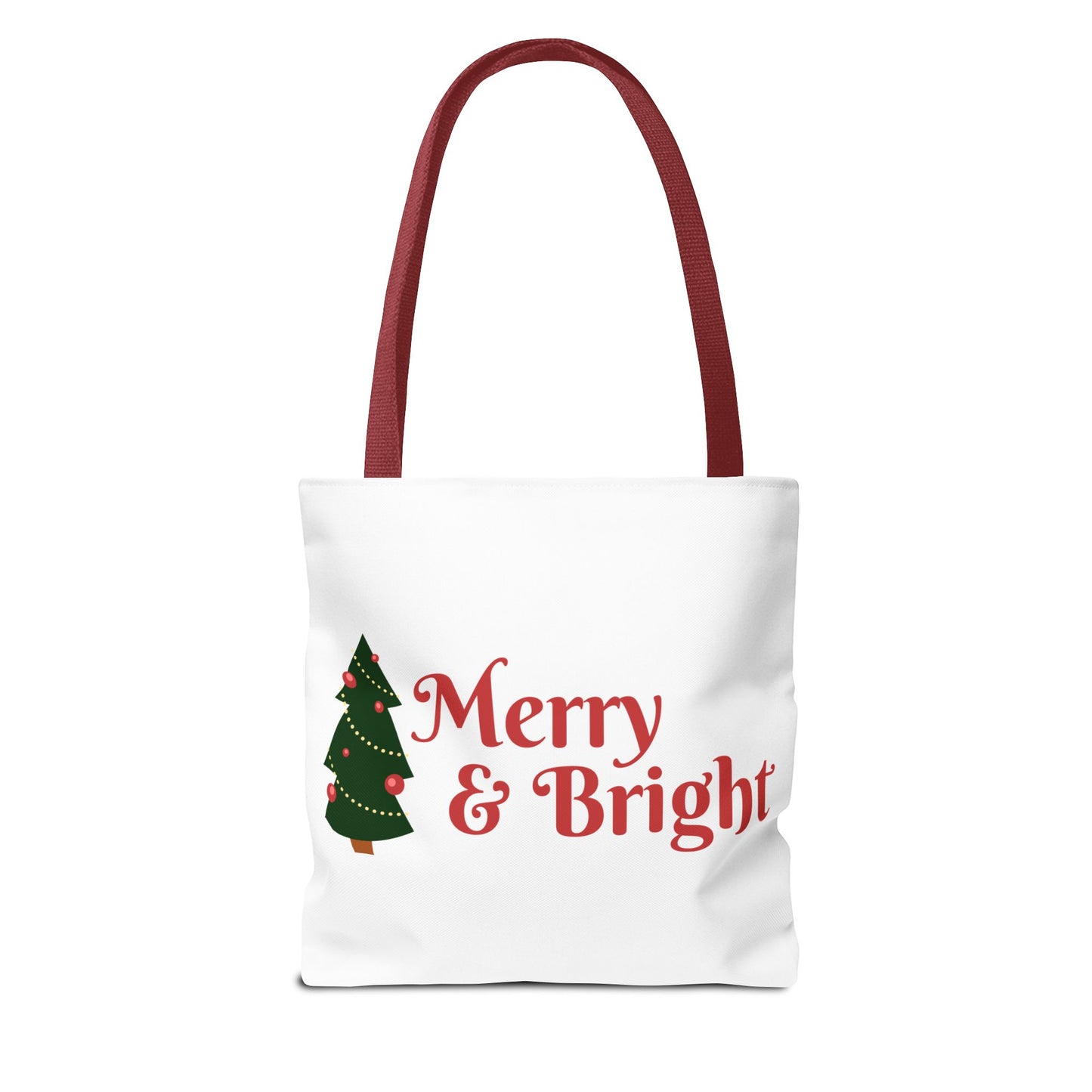 Christmas Tote Bag, Holiday Shopping Bag, Merry Christmas Gift, Seasonal Reusable Bag, Merry & Bright Tote ( customize available)