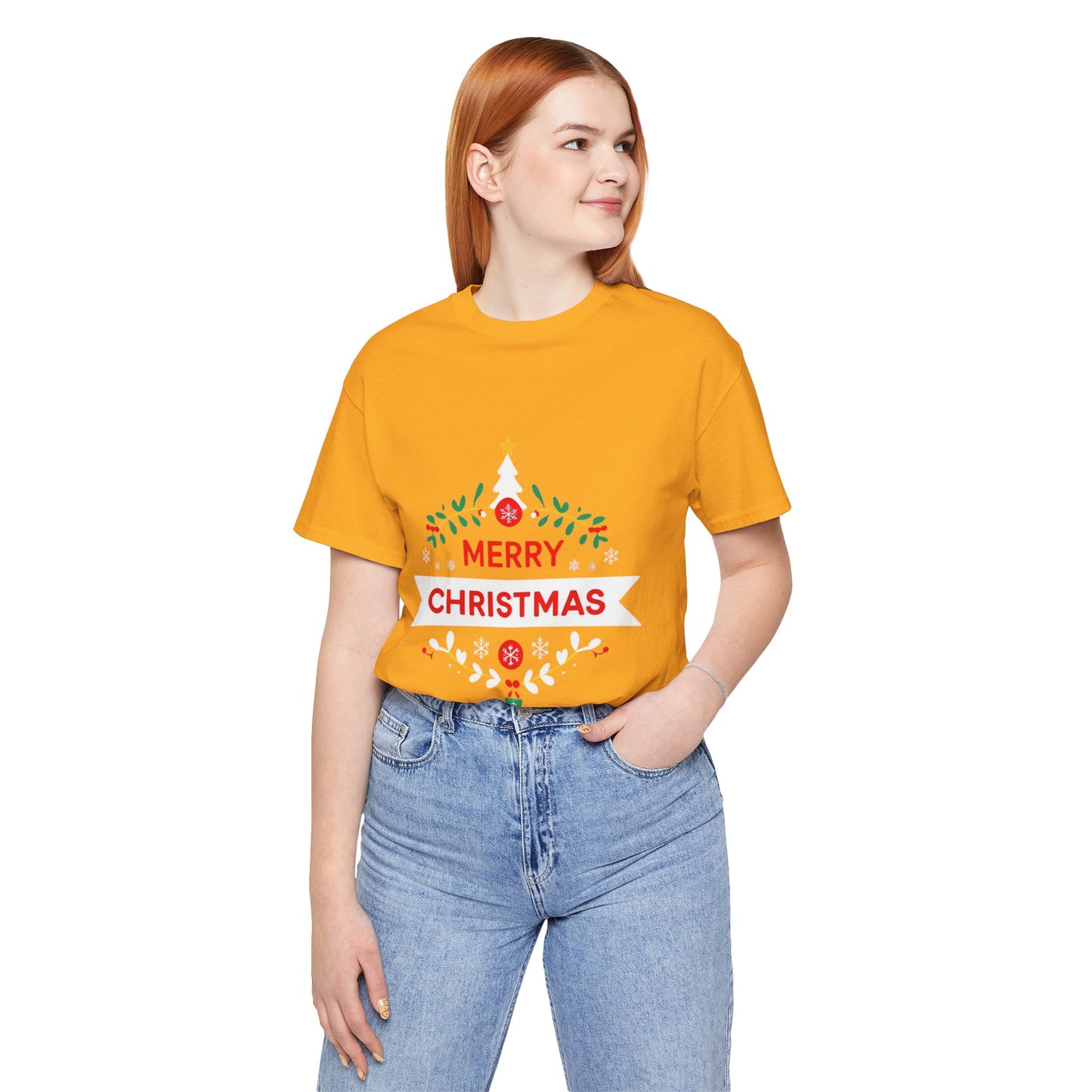 Merry Christmas Unisex Tee, Holiday T-Shirt, Festive Short Sleeve Shirt, Christmas Gift, Seasonal Apparel