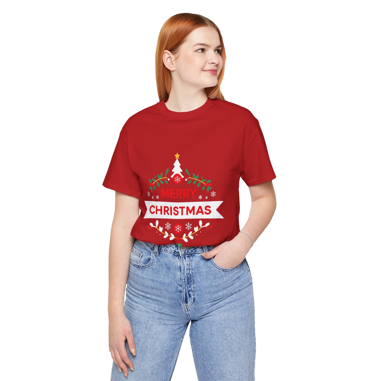 Merry Christmas Unisex Tee, Holiday T-Shirt, Festive Short Sleeve Shirt, Christmas Gift, Seasonal Apparel