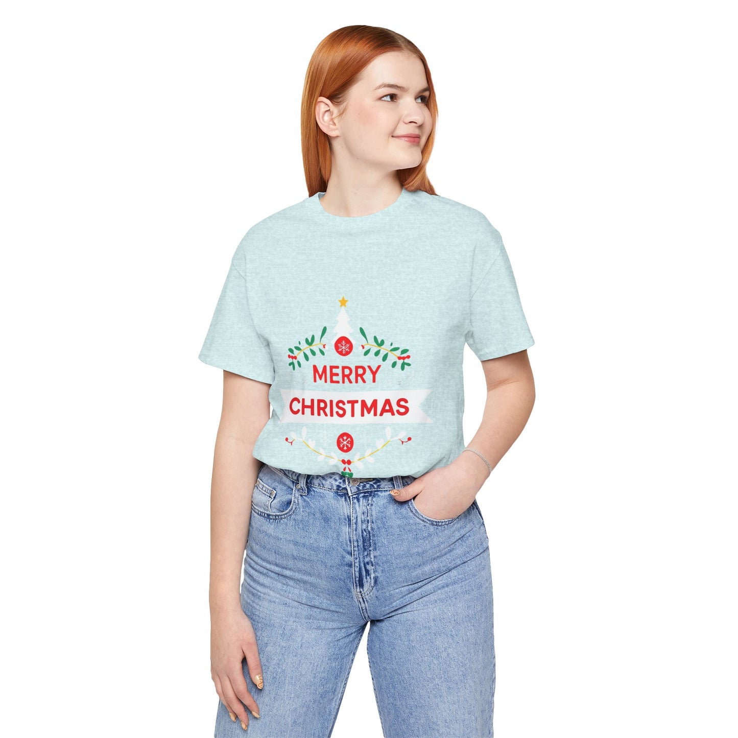 Merry Christmas Unisex Tee, Holiday T-Shirt, Festive Short Sleeve Shirt, Christmas Gift, Seasonal Apparel