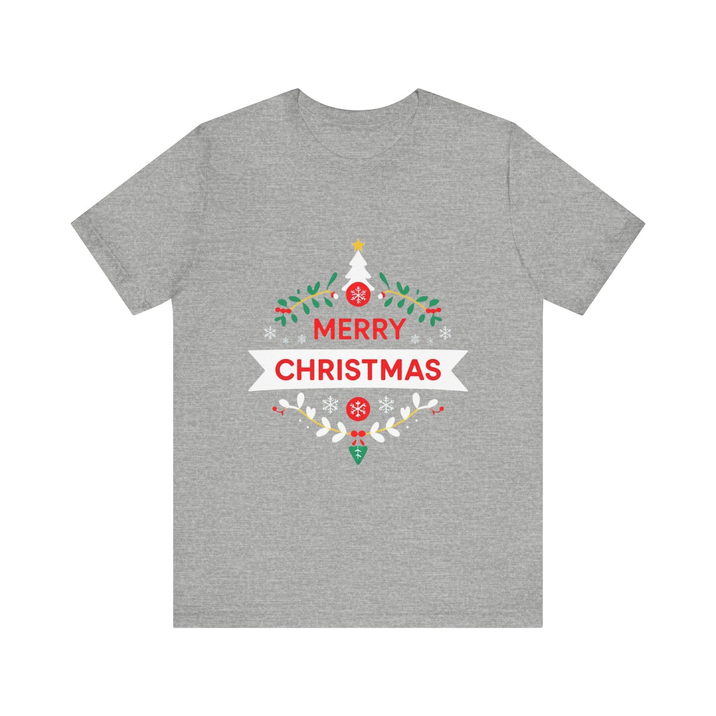 Merry Christmas Unisex Tee, Holiday T-Shirt, Festive Short Sleeve Shirt, Christmas Gift, Seasonal Apparel