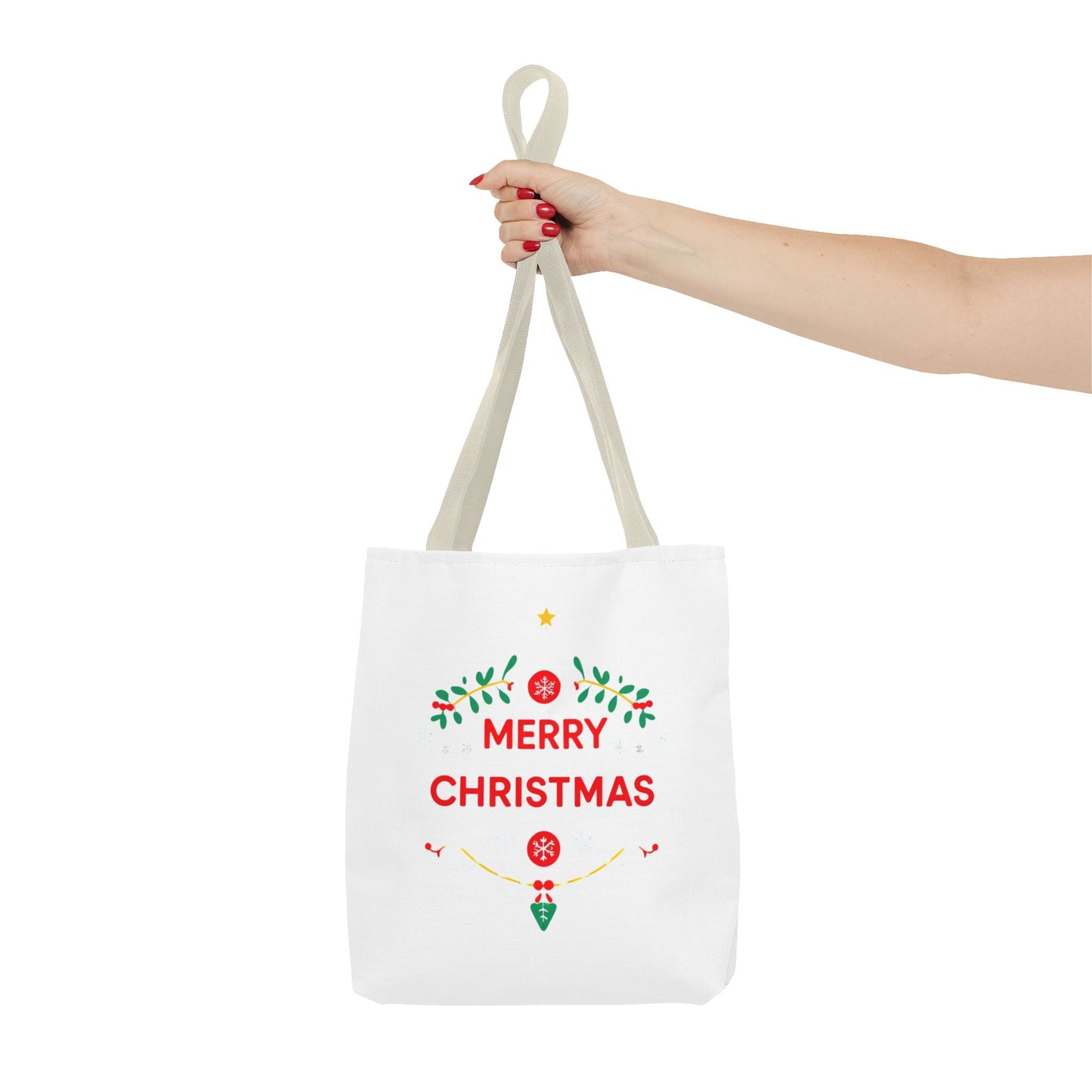 Christmas Tote Bag, Holiday Shopping Bag, Merry Christmas Gift, Seasonal Reusable Bag, Merry & Bright Tote ( customize available)