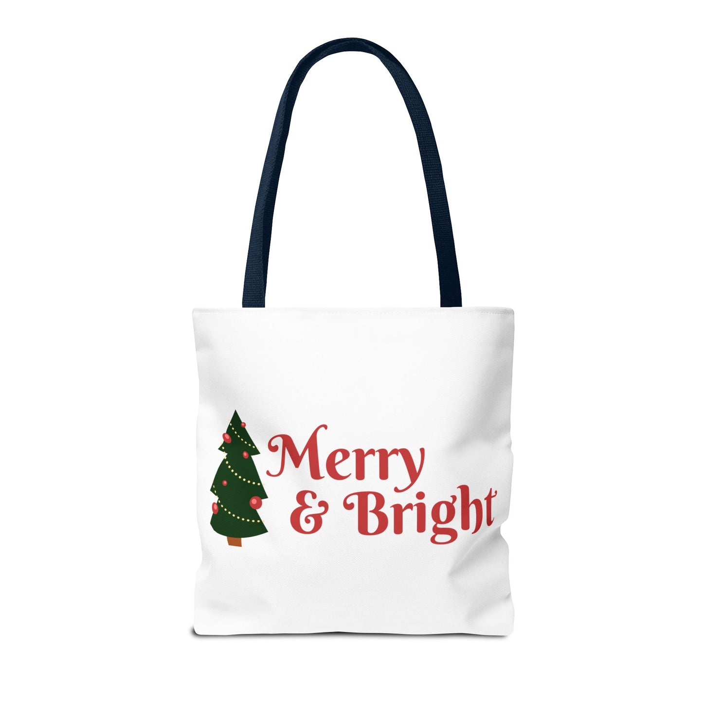 Christmas Tote Bag, Holiday Shopping Bag, Merry Christmas Gift, Seasonal Reusable Bag, Merry & Bright Tote ( customize available)