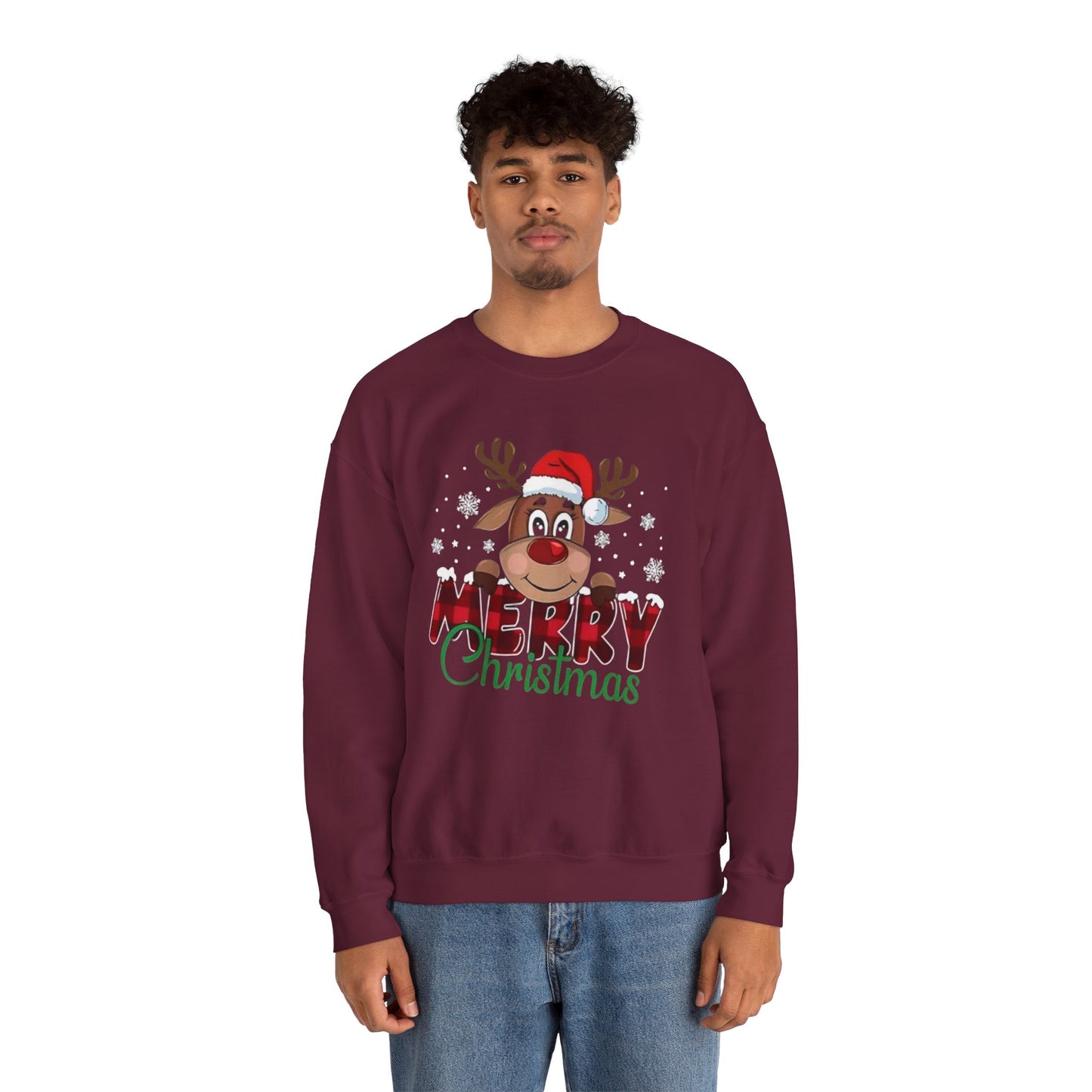 Merry Christmas Unisex Crewneck Sweatshirt, Holiday Gift, Festive Apparel, Cozy Winter Wear, Christmas Sweatshirt, Cheerful Design