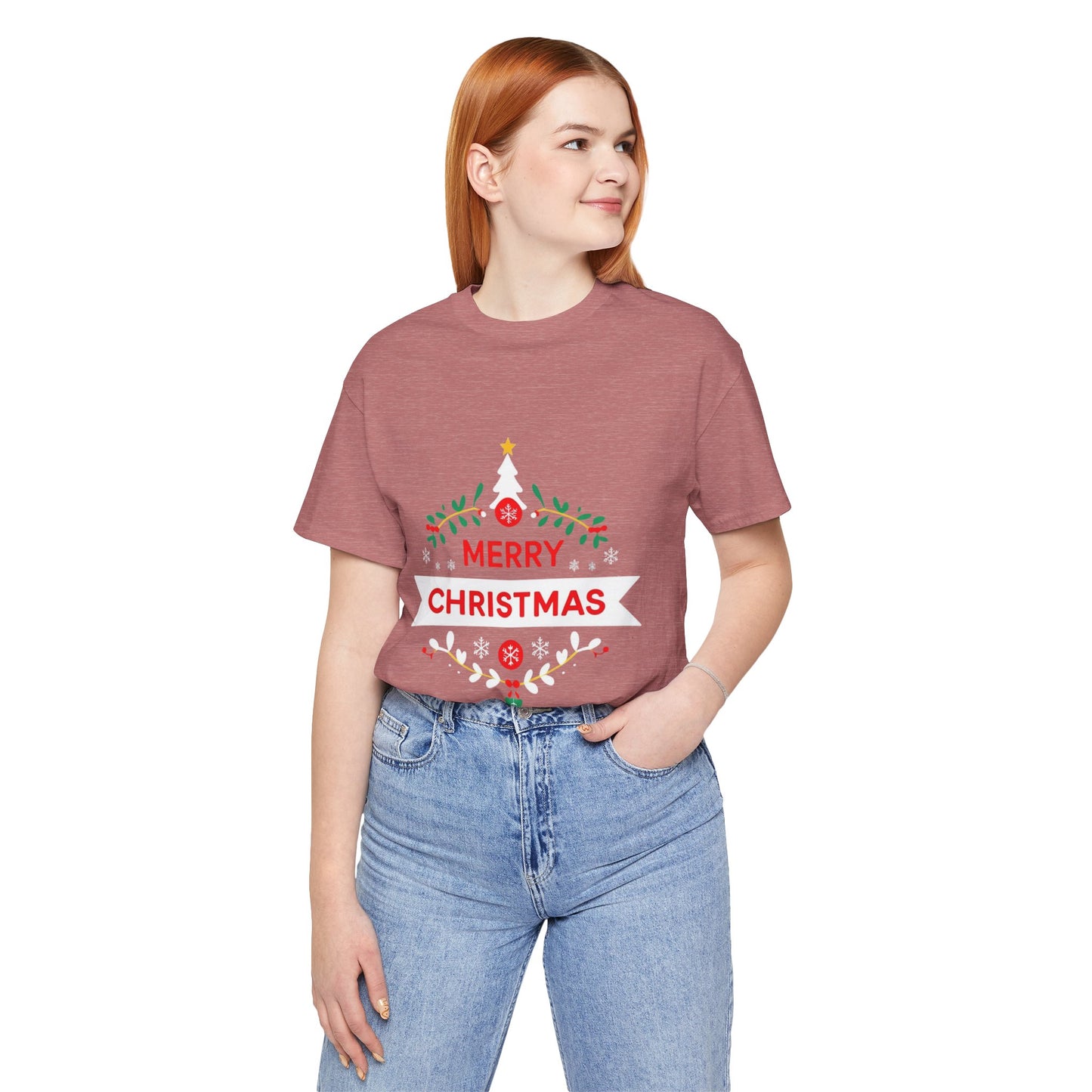Merry Christmas Unisex Tee, Holiday T-Shirt, Festive Short Sleeve Shirt, Christmas Gift, Seasonal Apparel