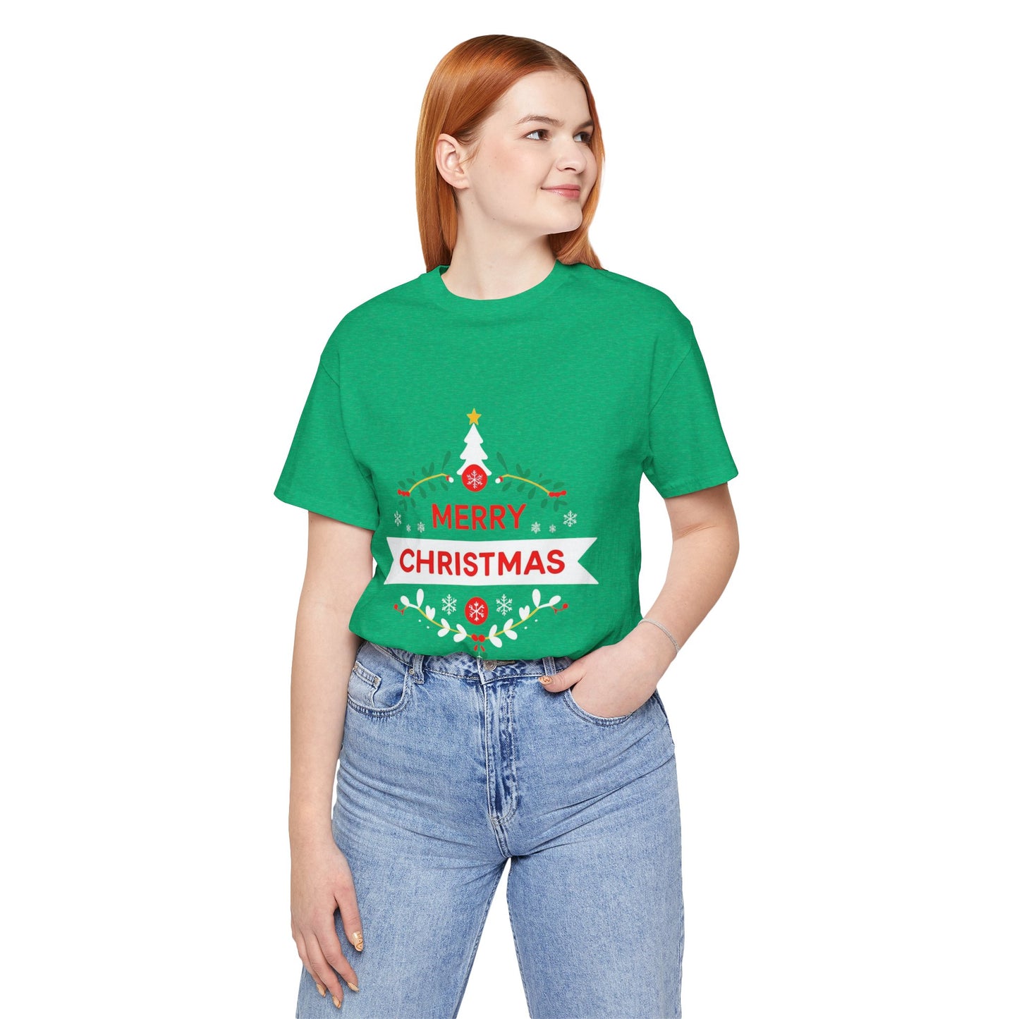 Merry Christmas Unisex Tee, Holiday T-Shirt, Festive Short Sleeve Shirt, Christmas Gift, Seasonal Apparel