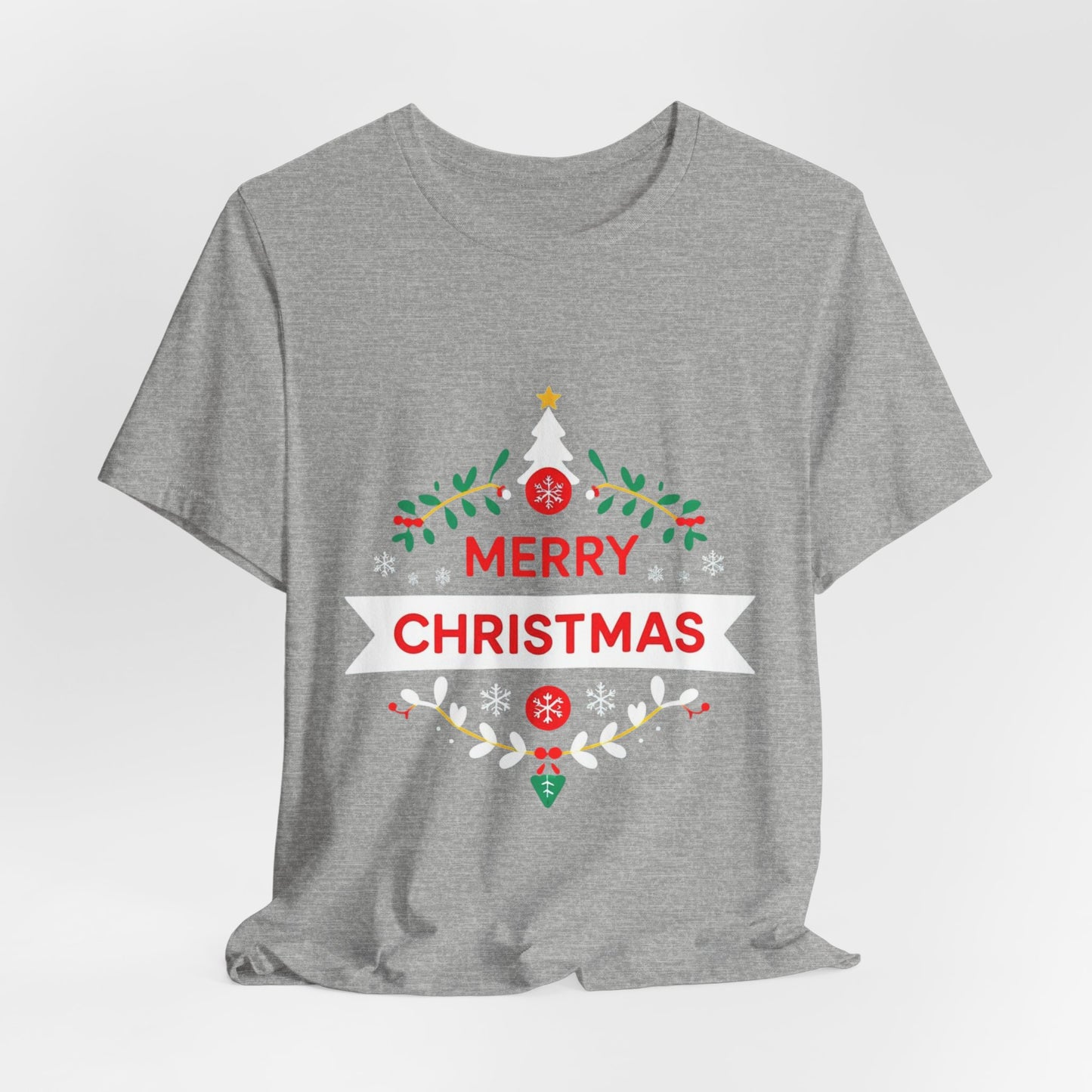 Merry Christmas Unisex Tee, Holiday T-Shirt, Festive Short Sleeve Shirt, Christmas Gift, Seasonal Apparel