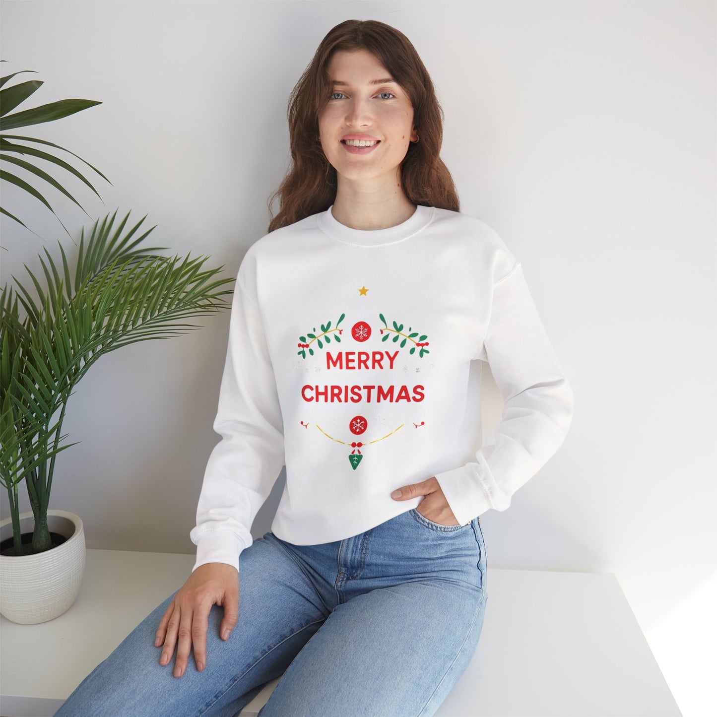 Merry Christmas Unisex Crewneck Sweatshirt, Holiday Sweater, Christmas Gift, Cozy Crewneck, Winter Fashion
