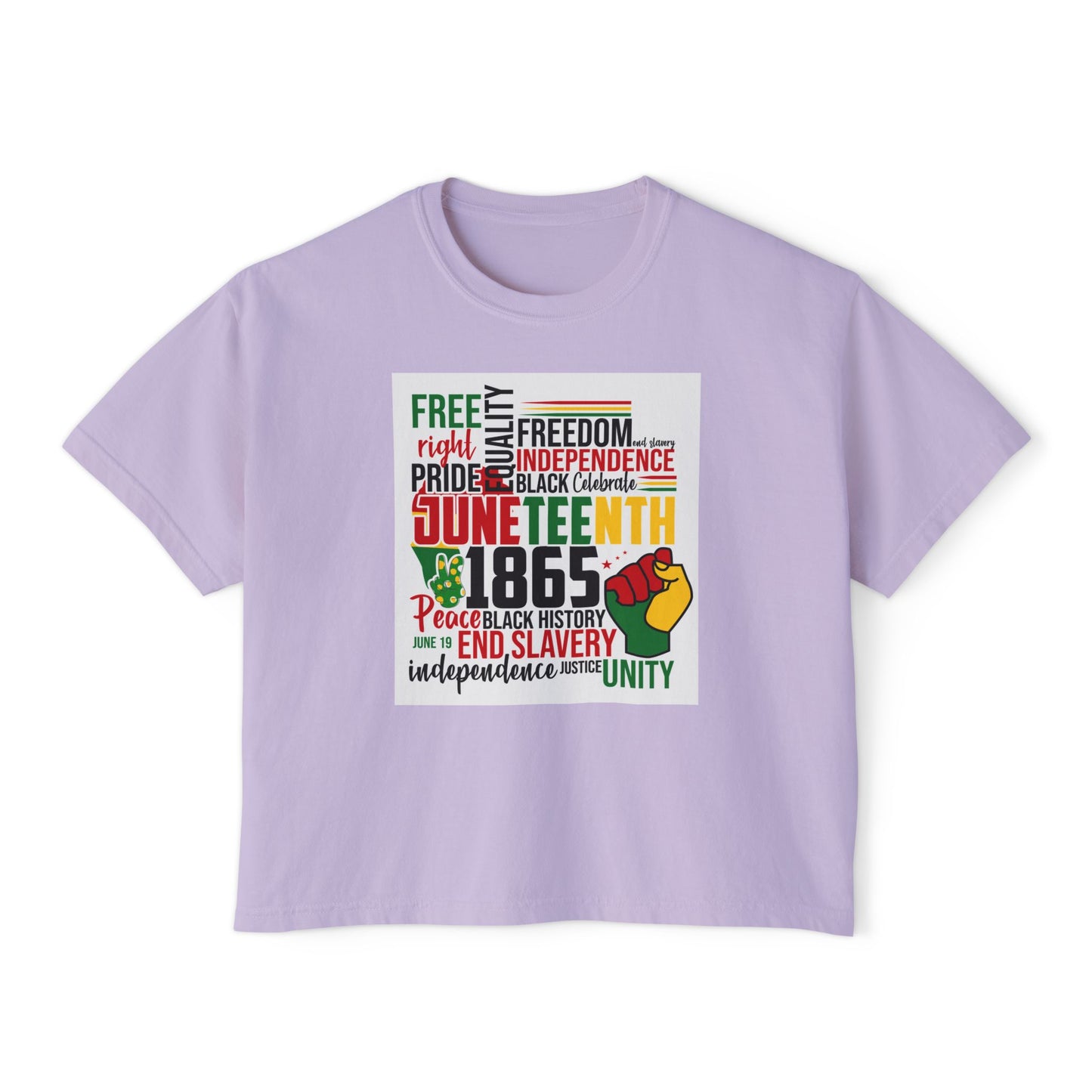 Juneteenth Boxy Tee, Women's Equality T-Shirt, LGBTQ Pride Top, Black History Month Shirt, Freedom and Unity Apparel, Celebratory [...]